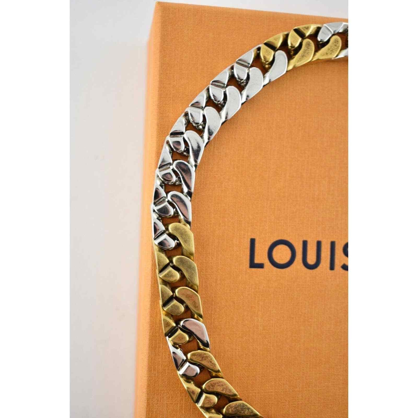 Louis Vuitton Louis Vuitton Gold Silver Crystal Abloh Chain Necklace Size ONE SIZE - 12 Thumbnail