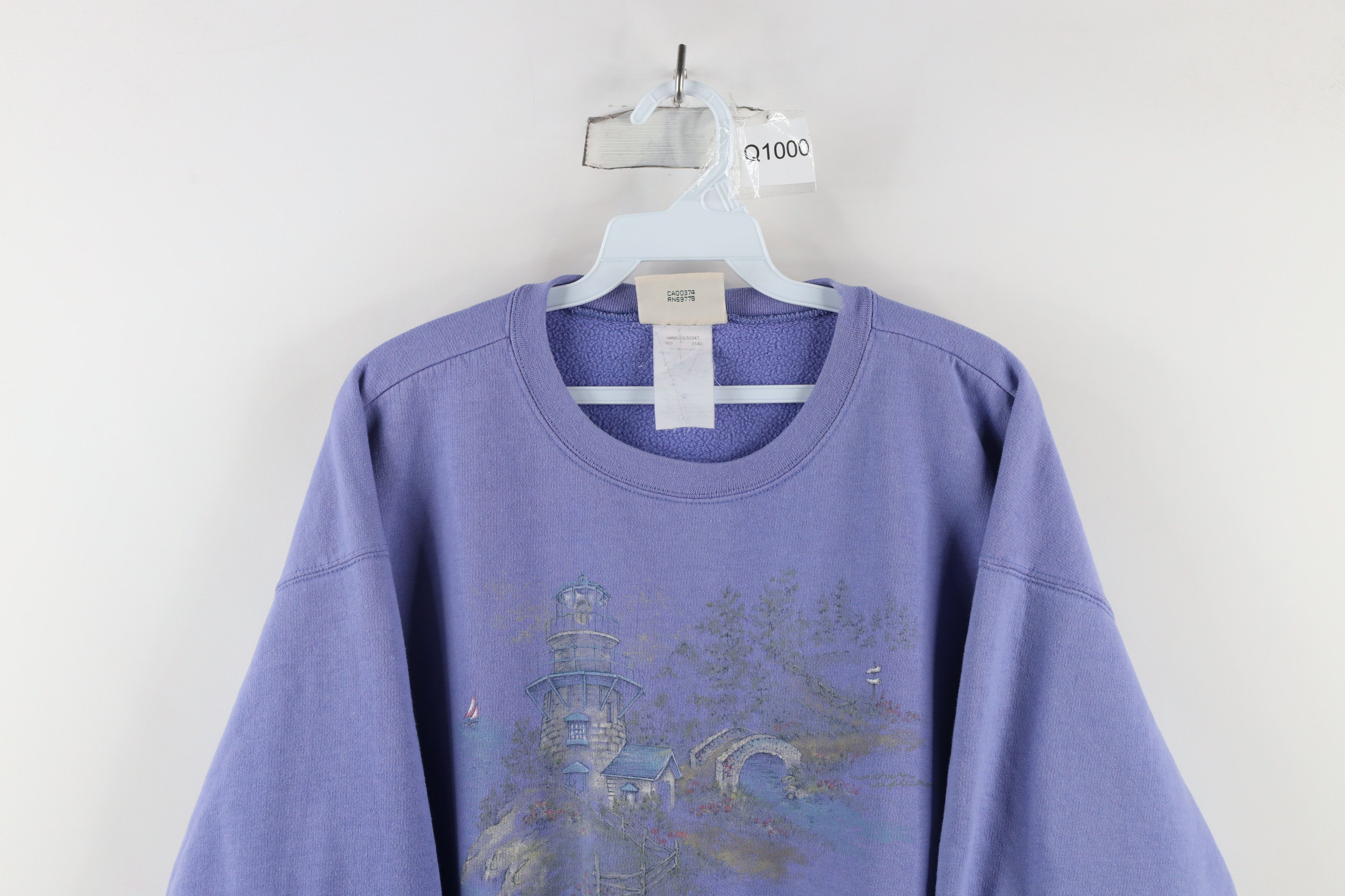 Vintage Vintage 90s Streetwear Nature Garden Lighthouse Sweatshirt Size XL / US 12-14 / IT 48-50 - 2 Thumbnail