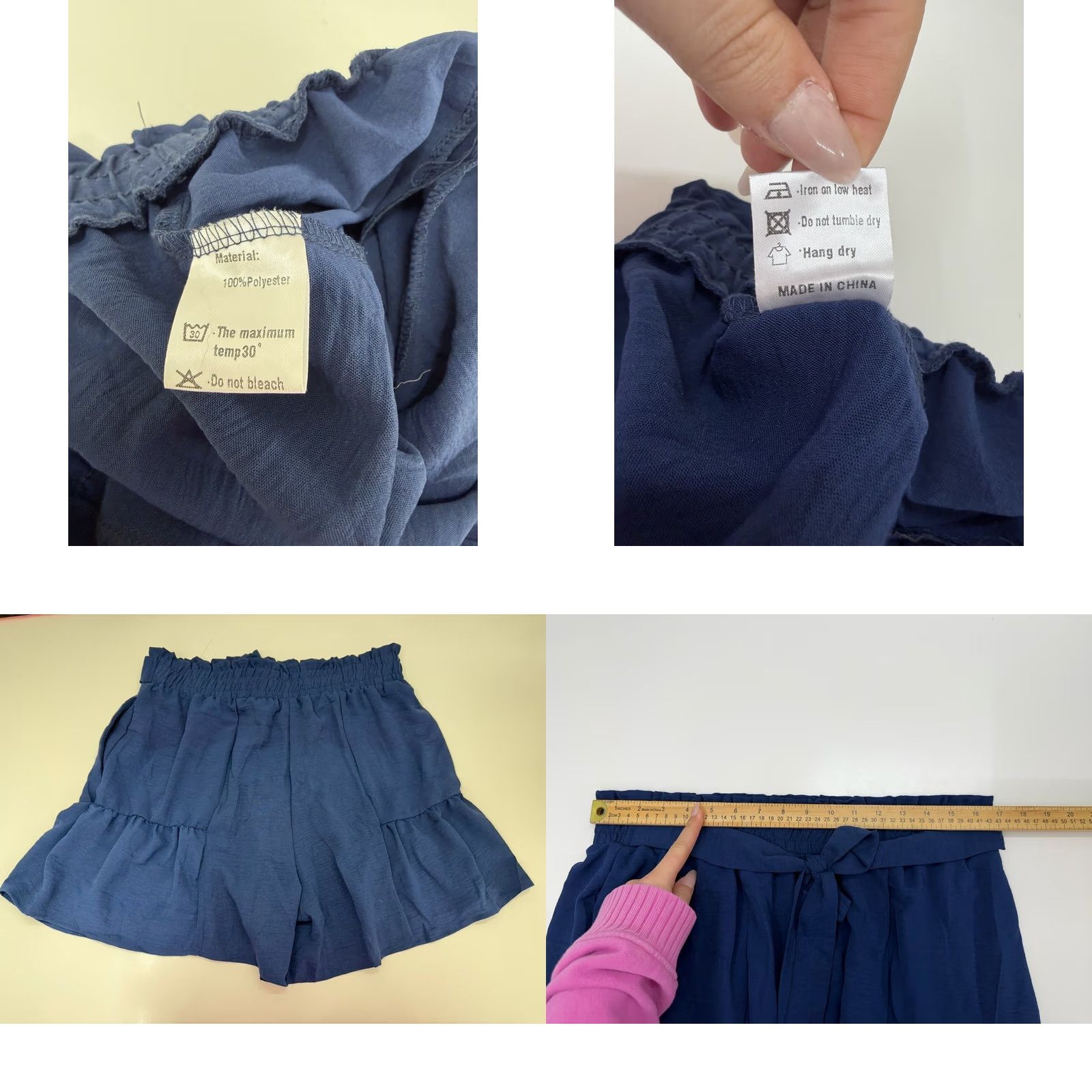Vintage Hey Moments Womens Shorts XL Blue Ruffled Shorts NWT You Style Paperbag Summer Casual Size 40" / US 18 - 8 Thumbnail