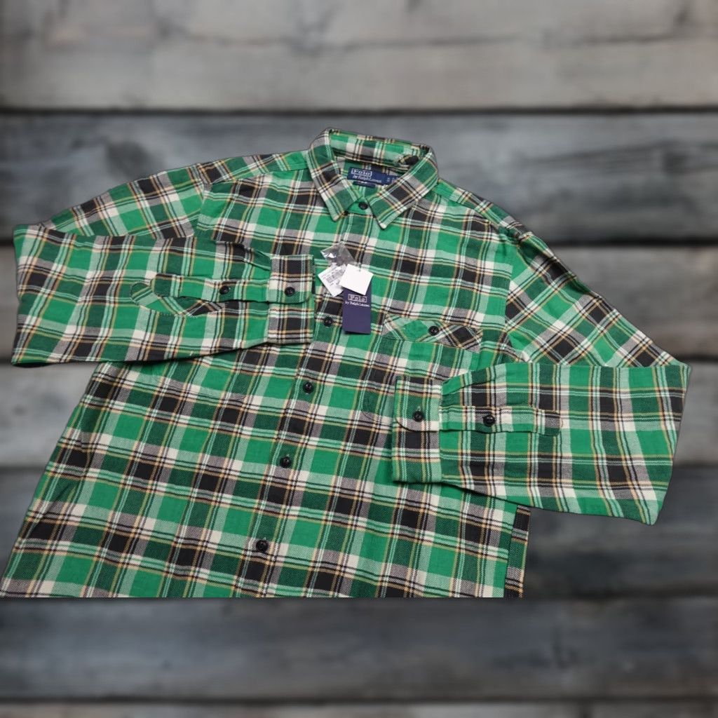 Polo Ralph Lauren Polo Ralph Lauren Button-Up Shirt Mens XL Green Plaid Twill Button-Down Shirt Size US XL / EU 56 / 4 - 1 Thumbnail