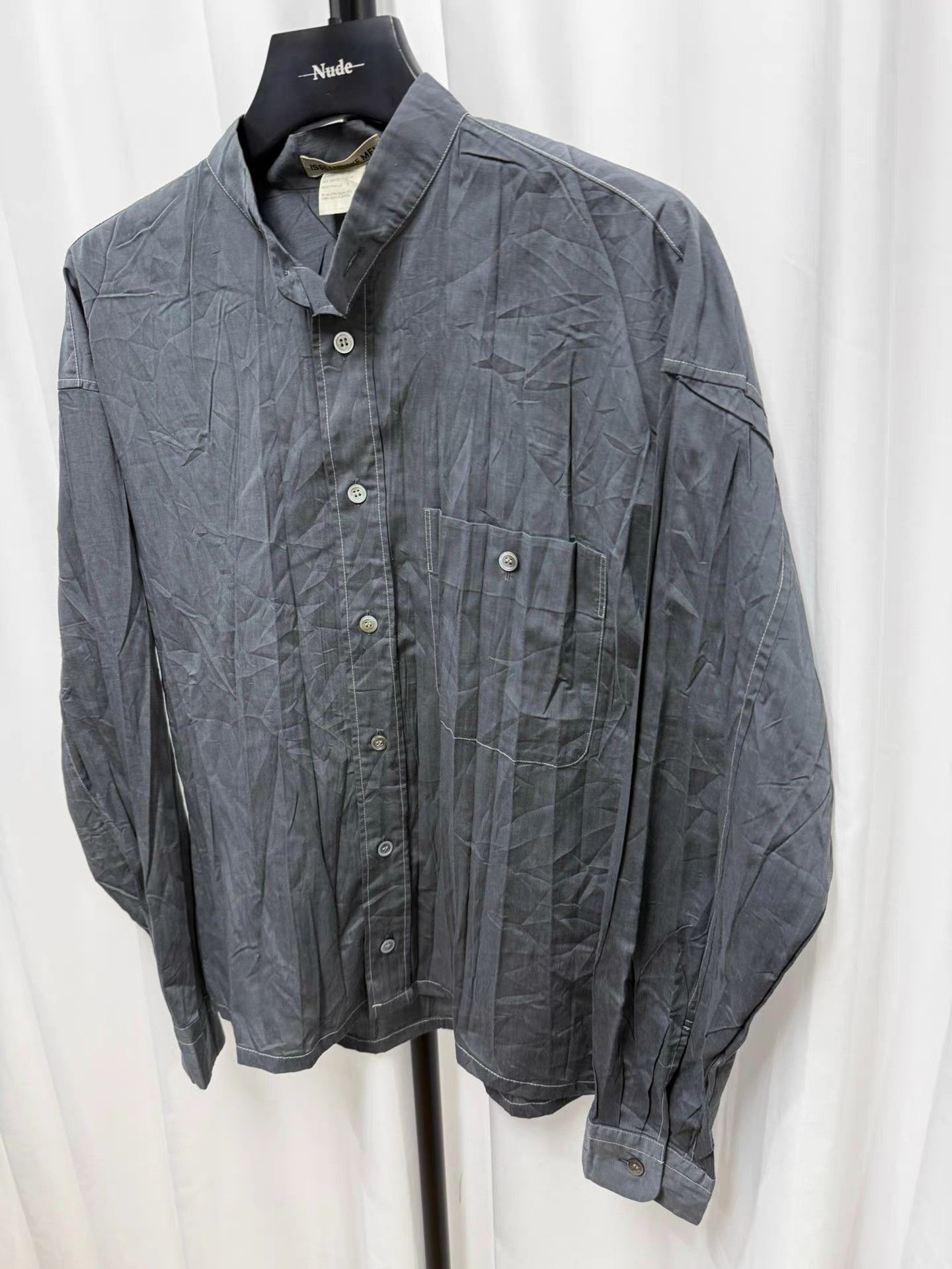Issey Miyake Issey miyake Striped Pleated Stand Collar Shirt K20 Size US L / EU 52-54 / 3 - 2 Thumbnail