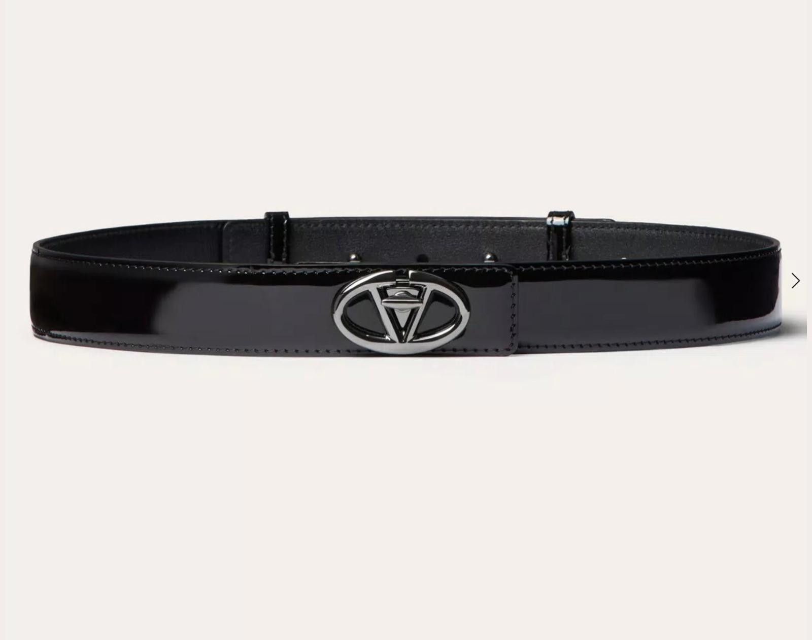 Designer Valentino Vlogo Patent Leather Belt Size 80 Size ONE SIZE - 1 Thumbnail