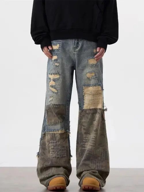 Japanese Brand × Vintage Y2K Trashy Stacked Baggy Jeans Size US 30 / EU 46 - 4 Thumbnail