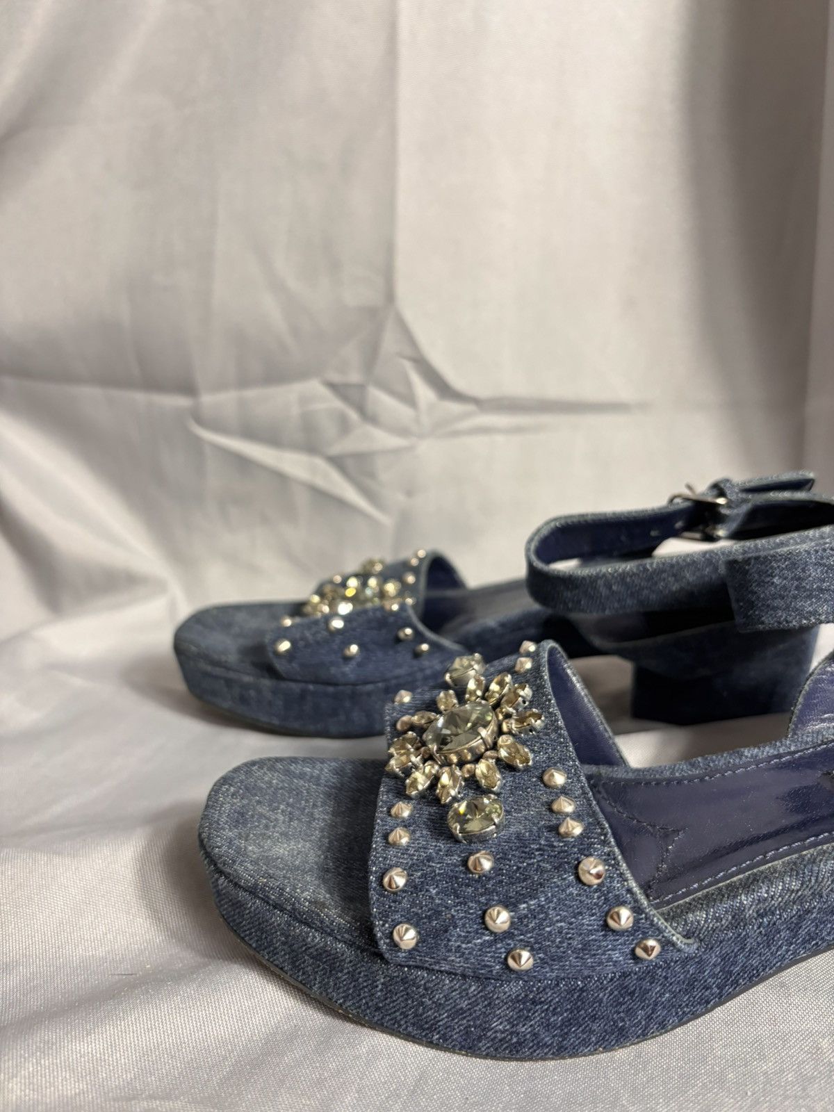 Miu Miu Miu Miu Denim Sandals Size US 7.5 / IT 37.5 - 5 Thumbnail