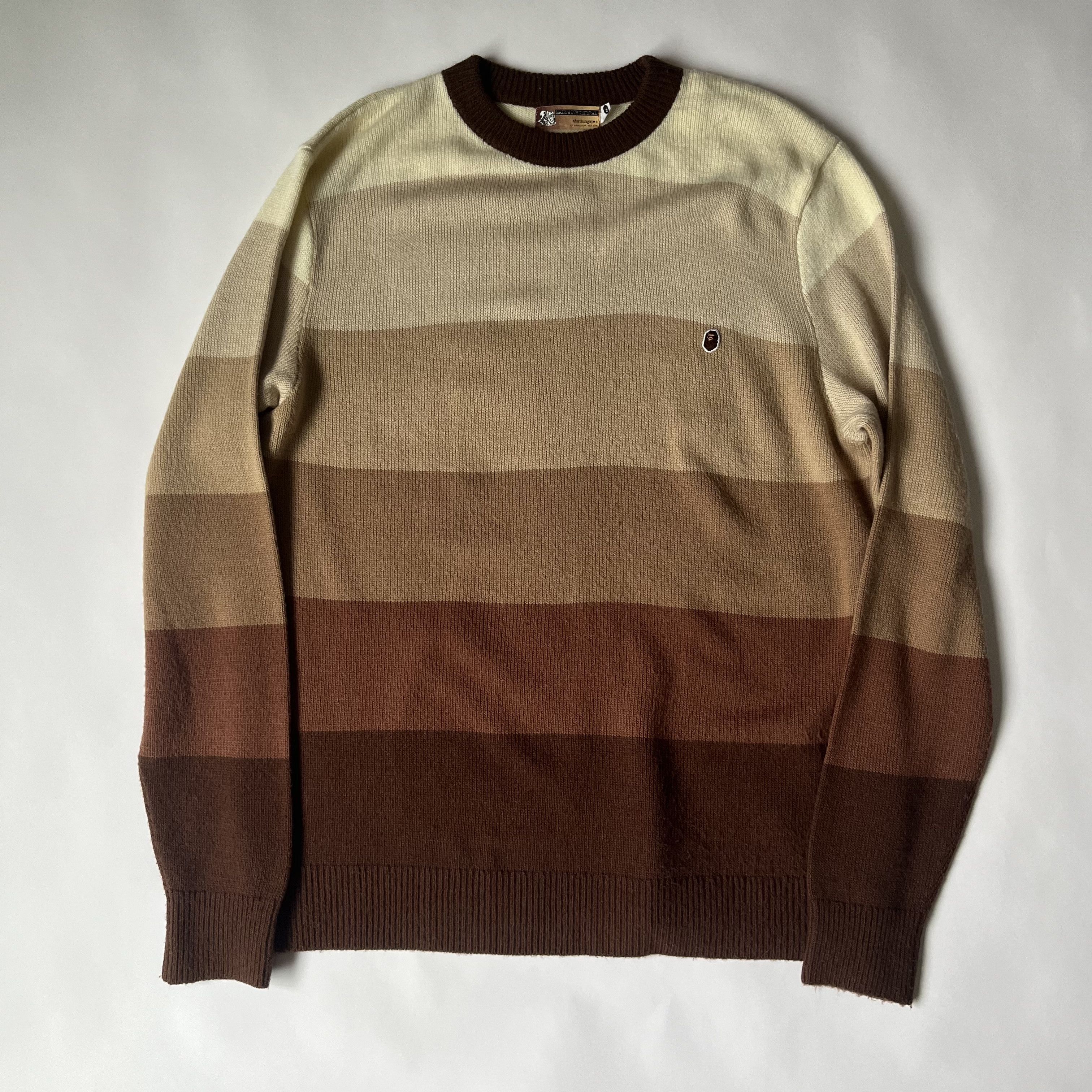 Bape SS04 Knit Striped Sweater Size US XL / EU 56 / 4 - 1 Thumbnail