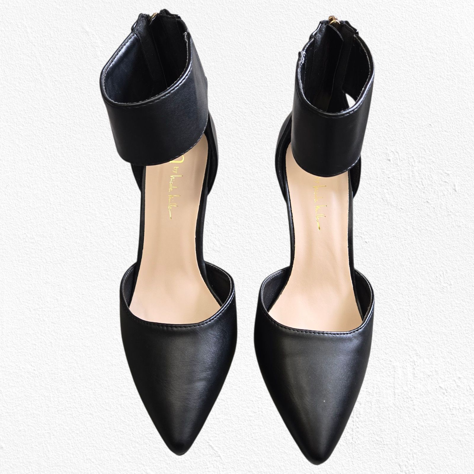 Nicole Miller Nicole Miller Black Pointed Toe Ankle Strap Heels Size 6.5 Size US 6.5 / IT 36.5 - 14 Thumbnail