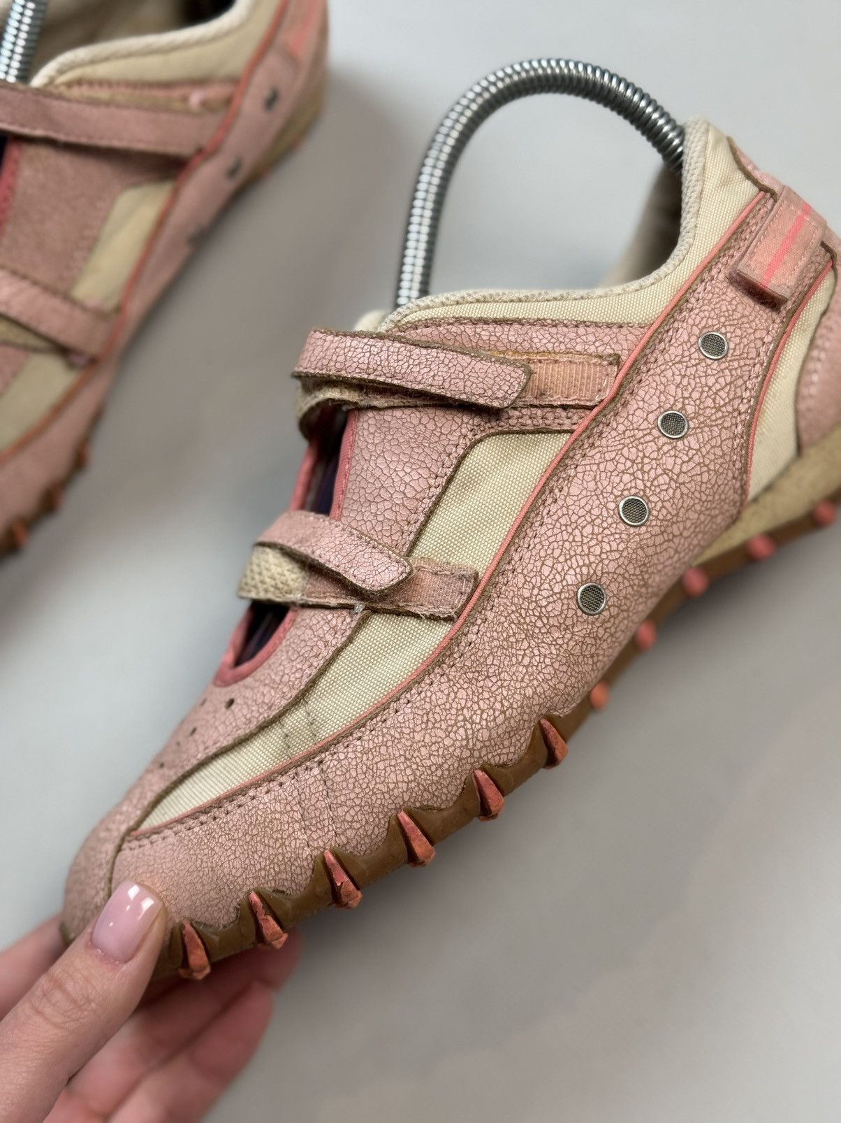 Diesel Vintage Y2K Leather Pink Straps Low Top Sneakers Ballets Size US 7 / IT 37 - 16 Thumbnail