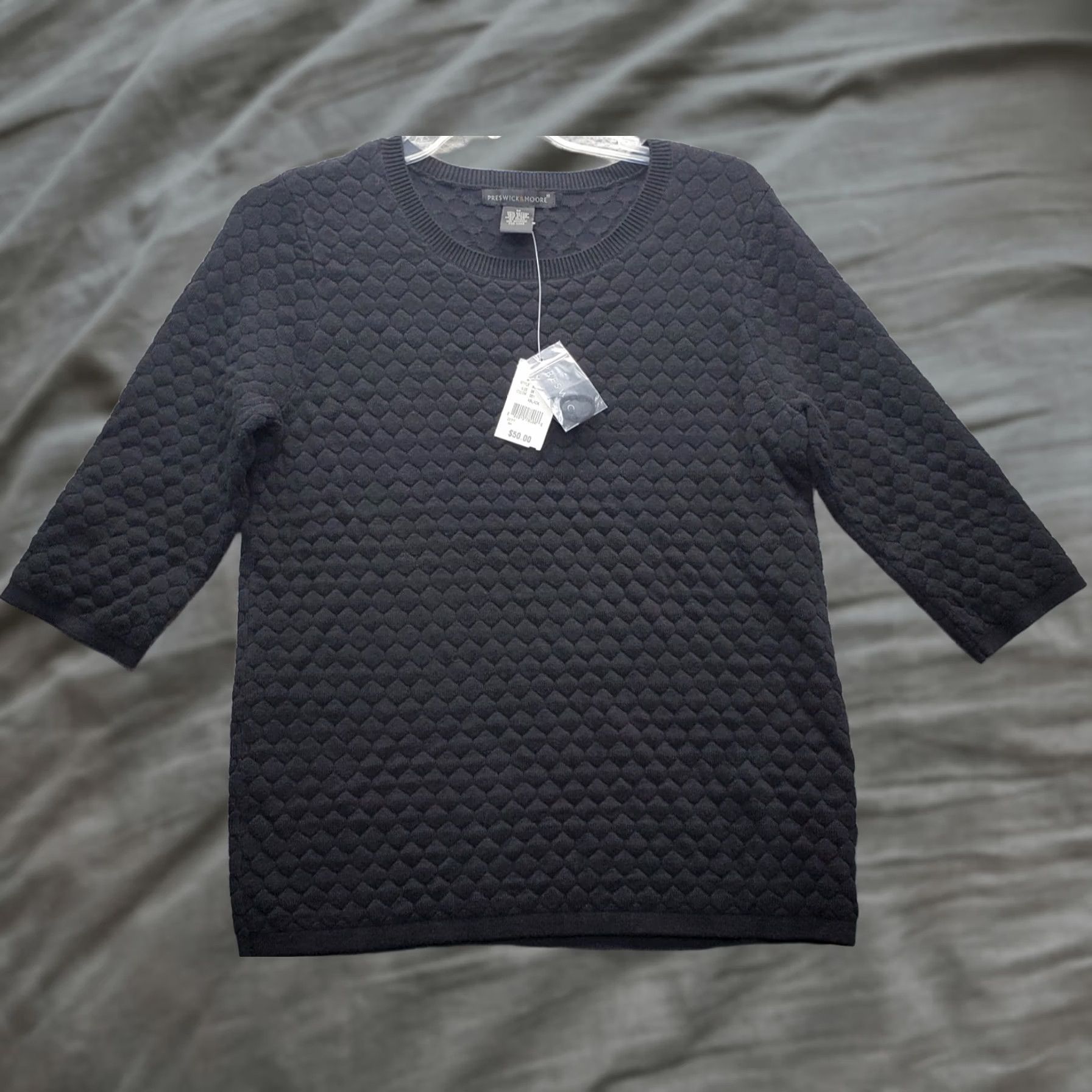 Vintage Preswick & Moore Sweater Womens Medium Black Round Neck Pullover 3/4 Sleeve Size M / US 6-8 / IT 42-44 - 1 Thumbnail