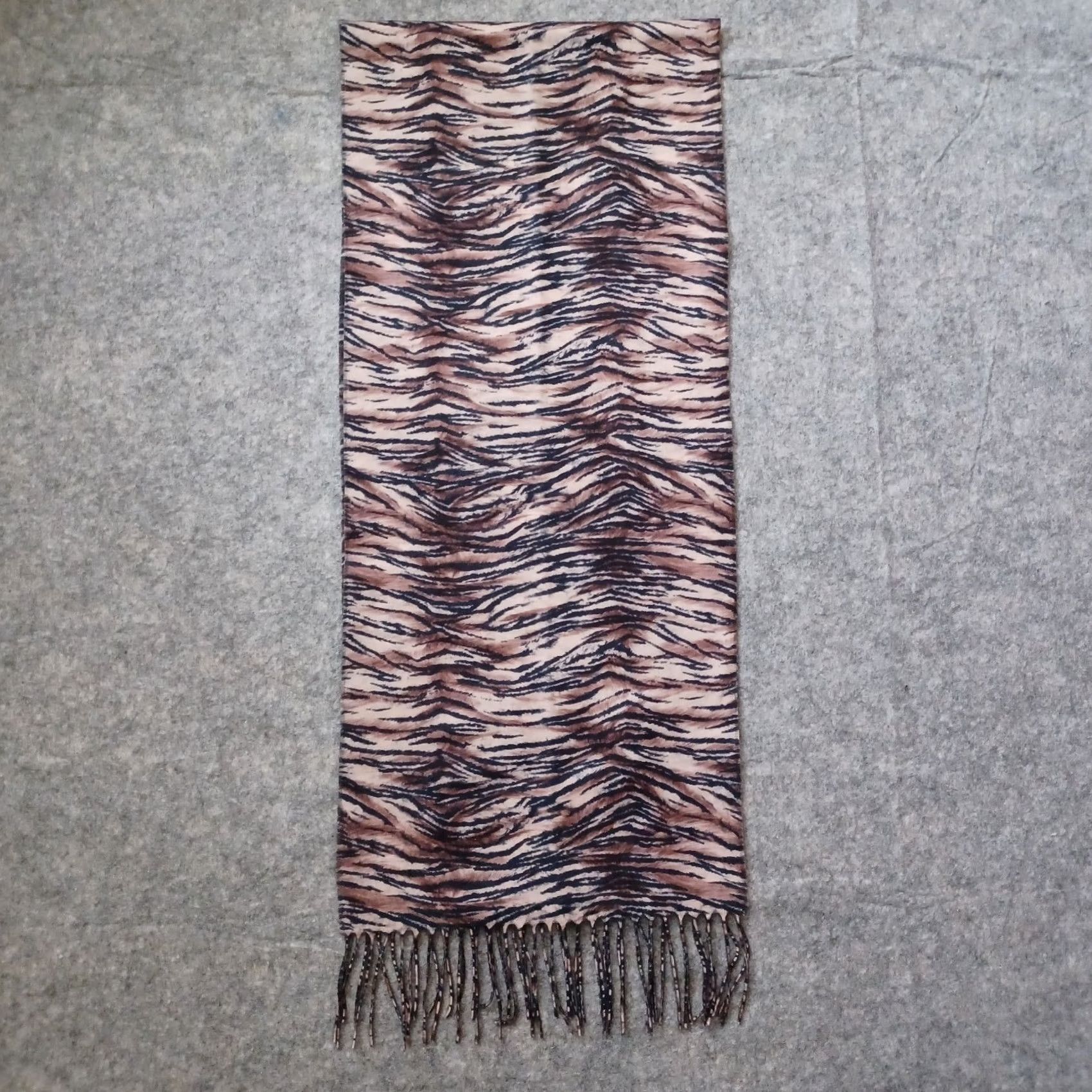 Vintage V Fraas Cashmink Scarf Animal Print 52" Fringe Rectangle Winter Made in Germany Size ONE SIZE - 3 Thumbnail