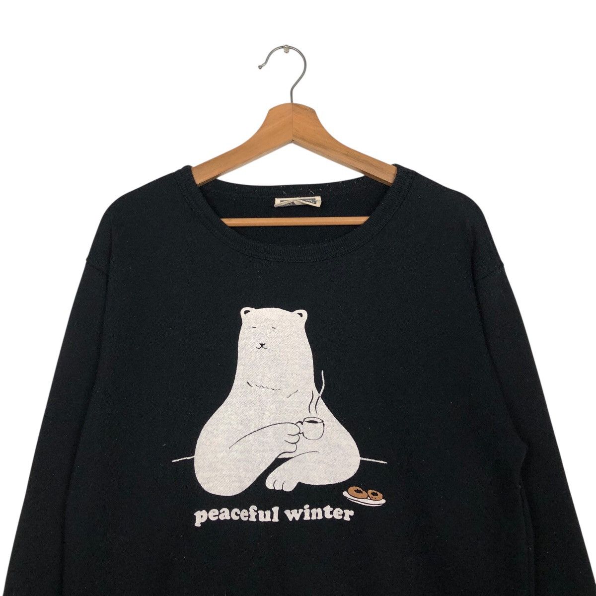 Japanese Brand Vintage Peaceful Puppet Bear Knit Crew – Peaceful Winter Size US M / EU 48-50 / 2 - 4 Thumbnail