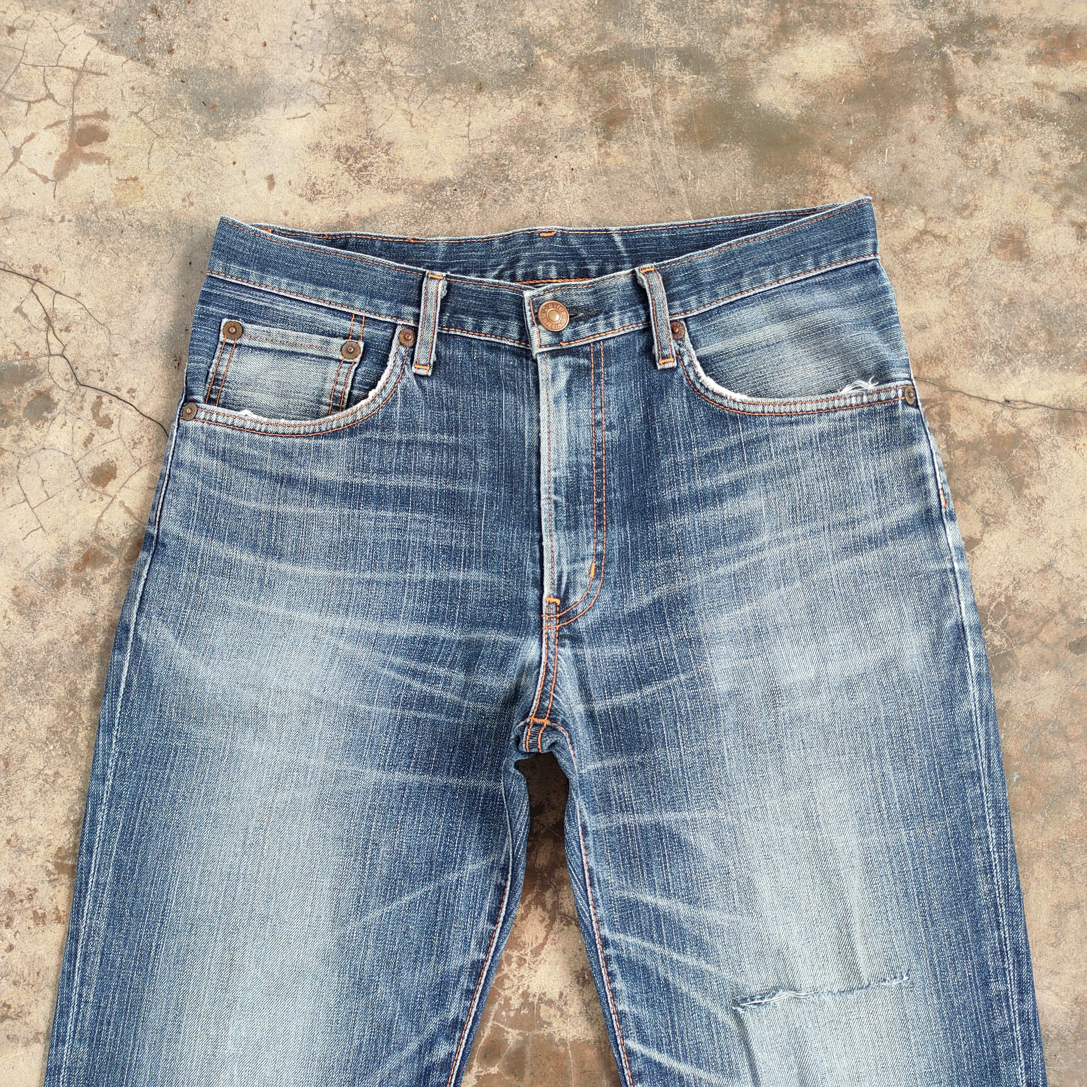 Edwin Vintage Edwin 503 Faded ripped denim jeans pants Size US 33 - 3 Thumbnail