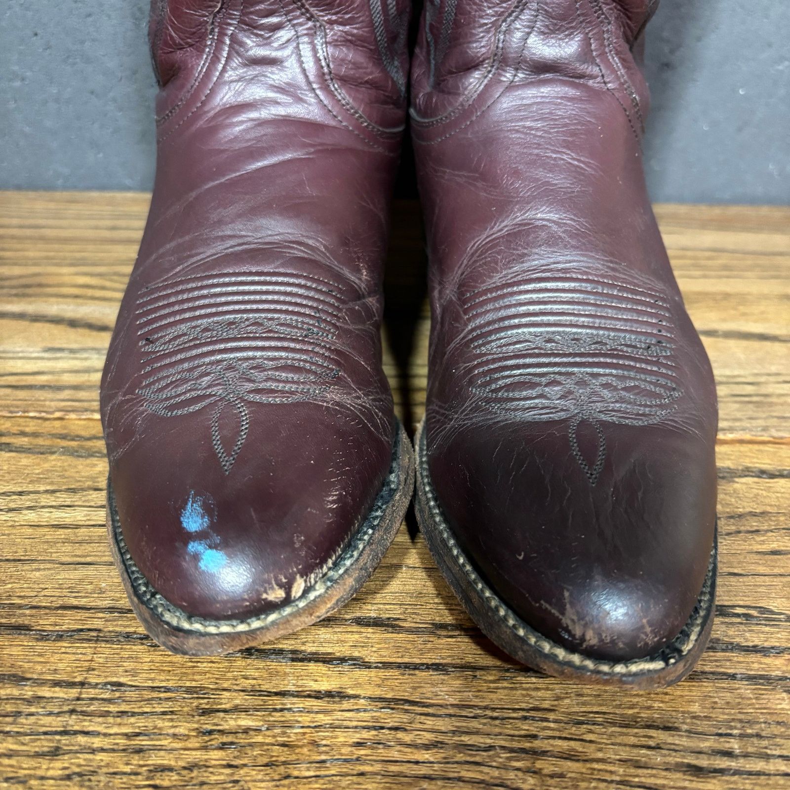 Lucchese Lucchese 2000 Black Cherry Leather Western Boots Men’s 10 2E Size US 10 / EU 43 - 4 Thumbnail