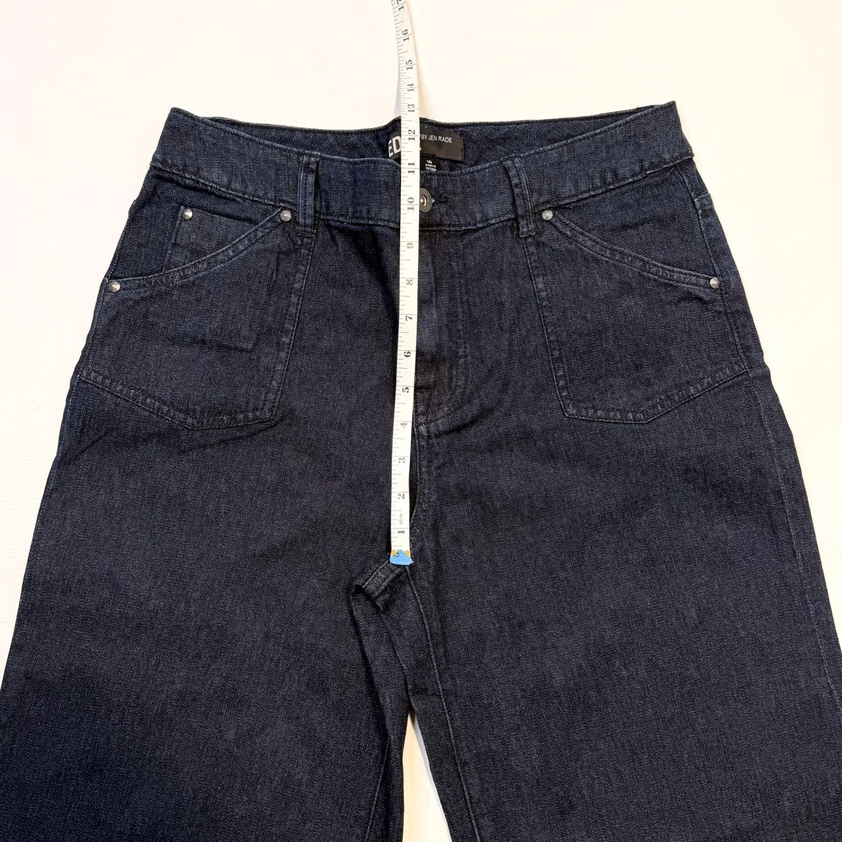 Vintage EDGE by Jen Rade Jeans Womens 10 Blue Wide-Leg High Rise Stretch Denim Men's? Size 32" / US 10 / IT 46 - 5 Thumbnail