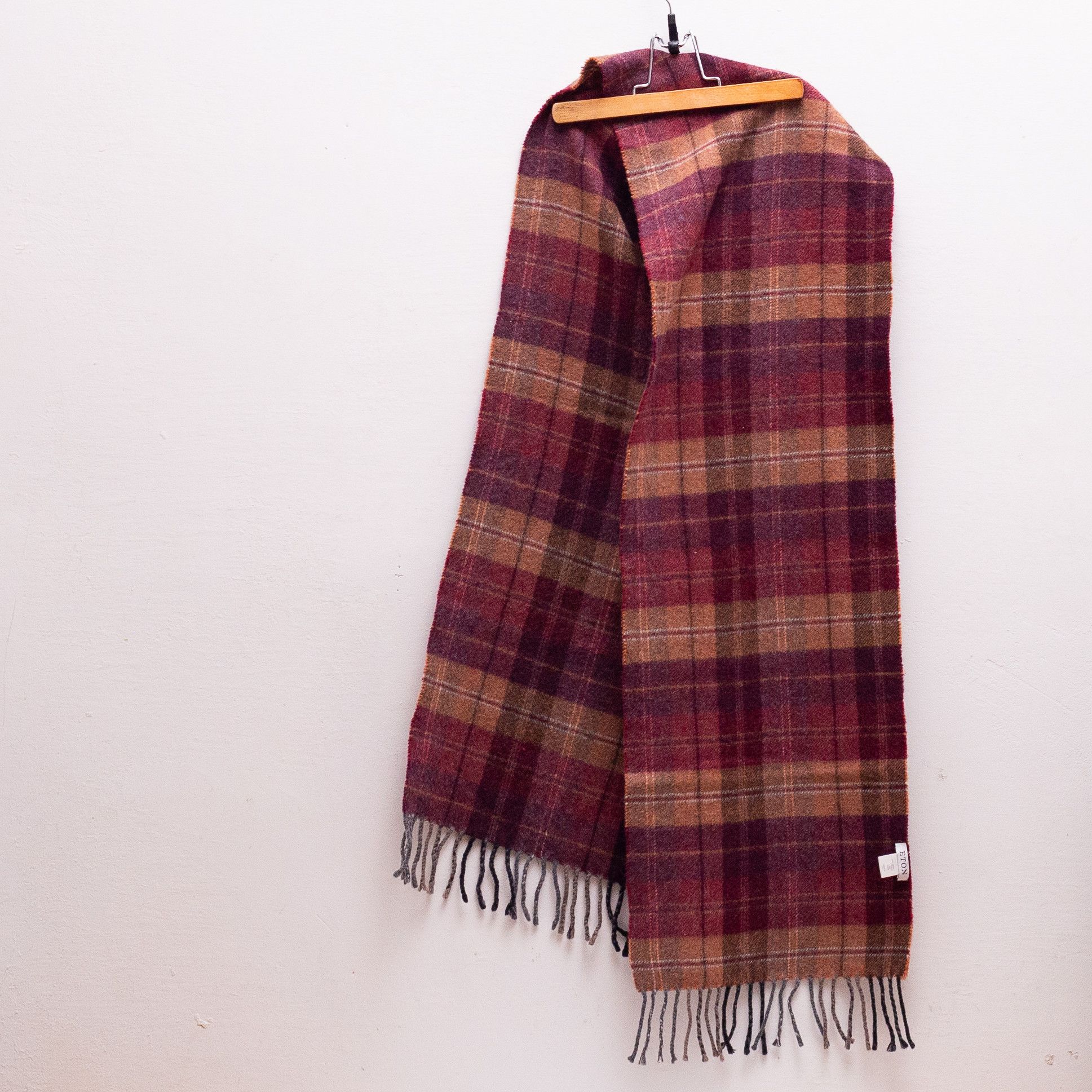Eton ETON Tartan Check Multicolour Wool Scarf Size ONE SIZE - 3 Thumbnail