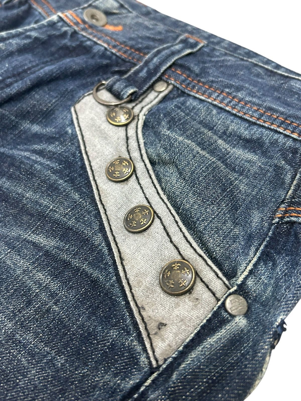 Japanese Brand Y2k Hideaways Nicole Mud Wash Rivet Button Size US 31 - 7 Thumbnail