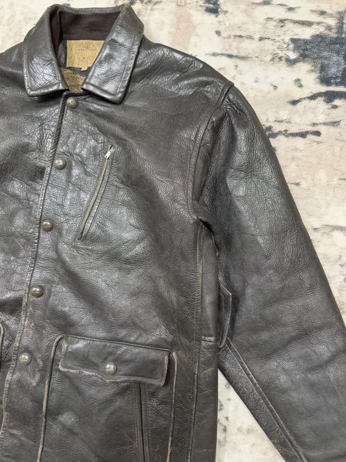 Genuine Leather Vintage Nour Style High Classes Fur Leather Jacket Size US M / EU 48-50 / 2 - 5 Thumbnail