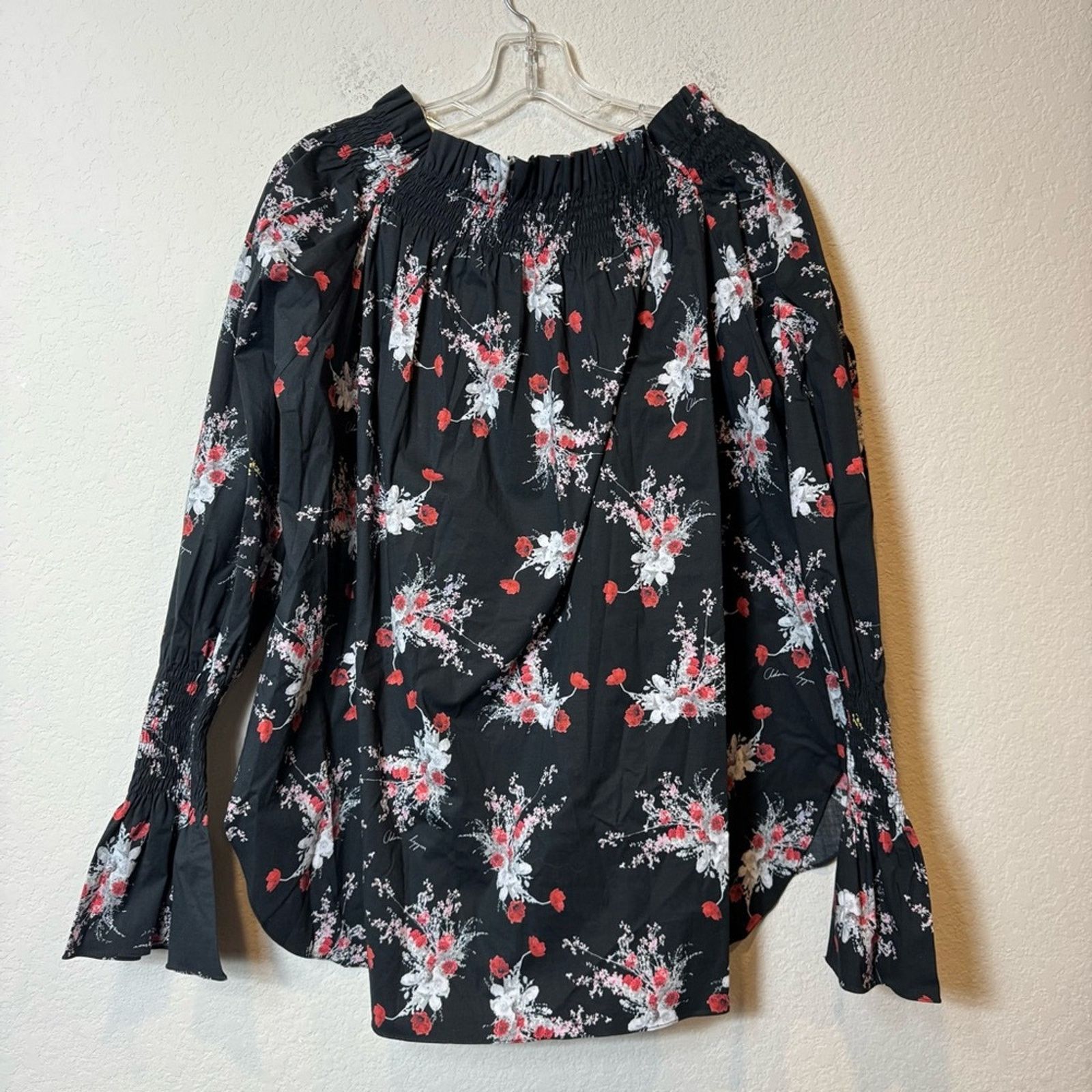 Adam Lippes Adam Lippes Off The Shoulder Poplin Black/Poppy sz M New USA Size M / US 6-8 / IT 42-44 - 5 Thumbnail