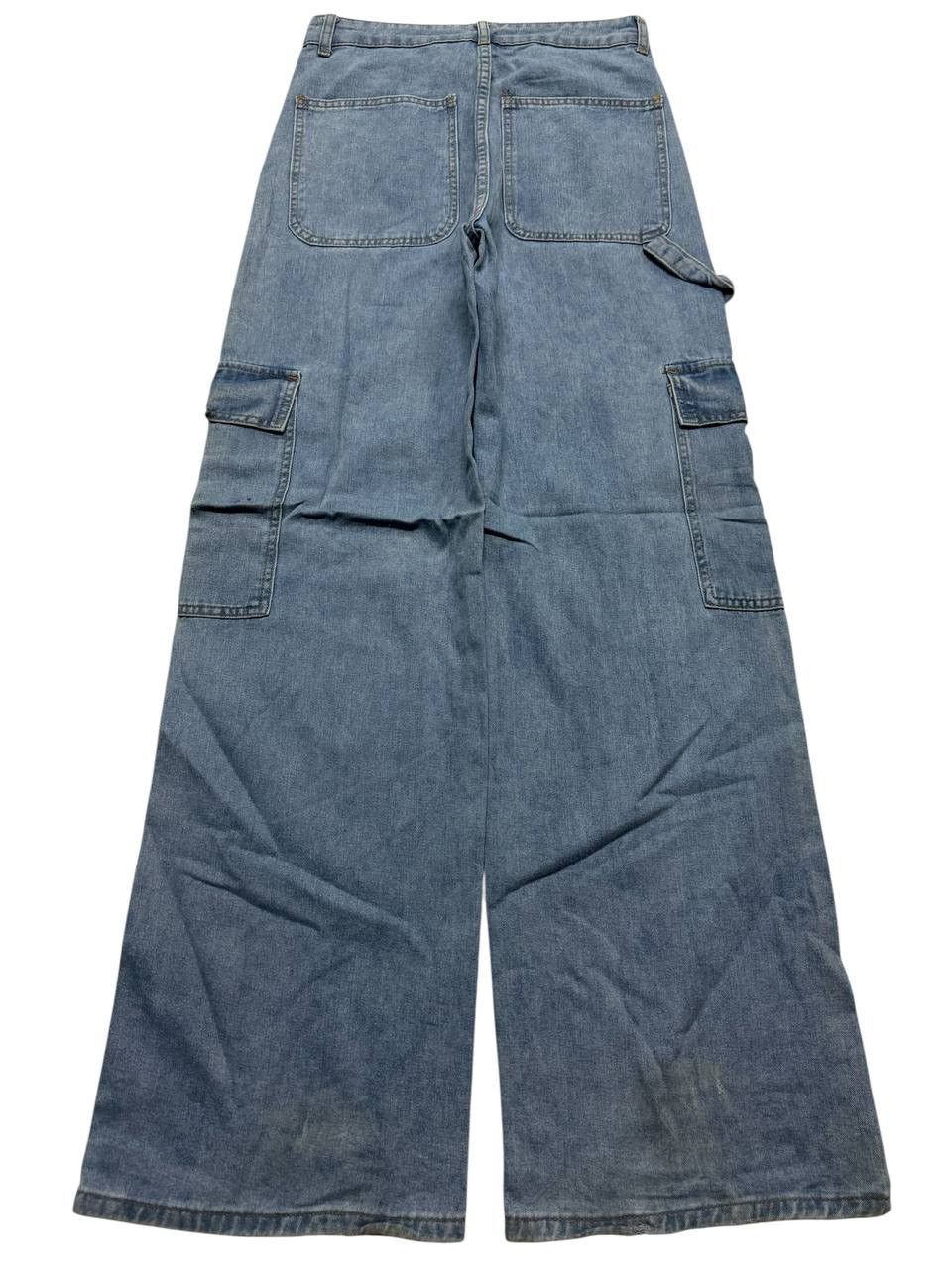 20471120 💥Baggy💥Shein Wide Leg Blue Pocket Carpenter Jeans Streetwear Size US 29 - 2 Thumbnail