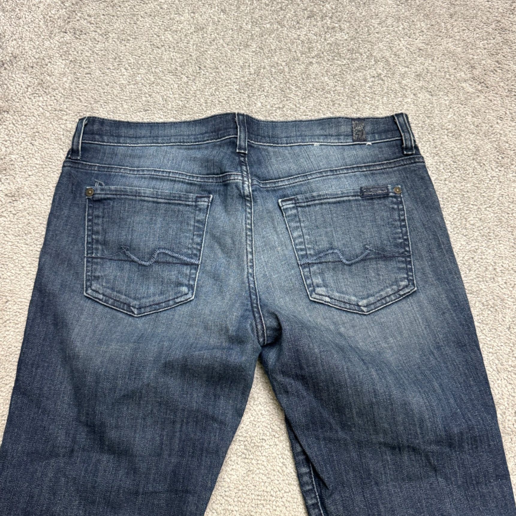 7 For All Mankind 7 For All Mankind Roxanne Straight Leg Ankle Denim Jeans Womens Blue 29 Mid Rise Jeans Size 29" - 5 Thumbnail