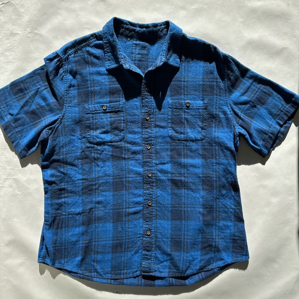 Vintage Vintage SS flannel button up utility work shirt plaid check Size US L / EU 52-54 / 3 - 1 Thumbnail
