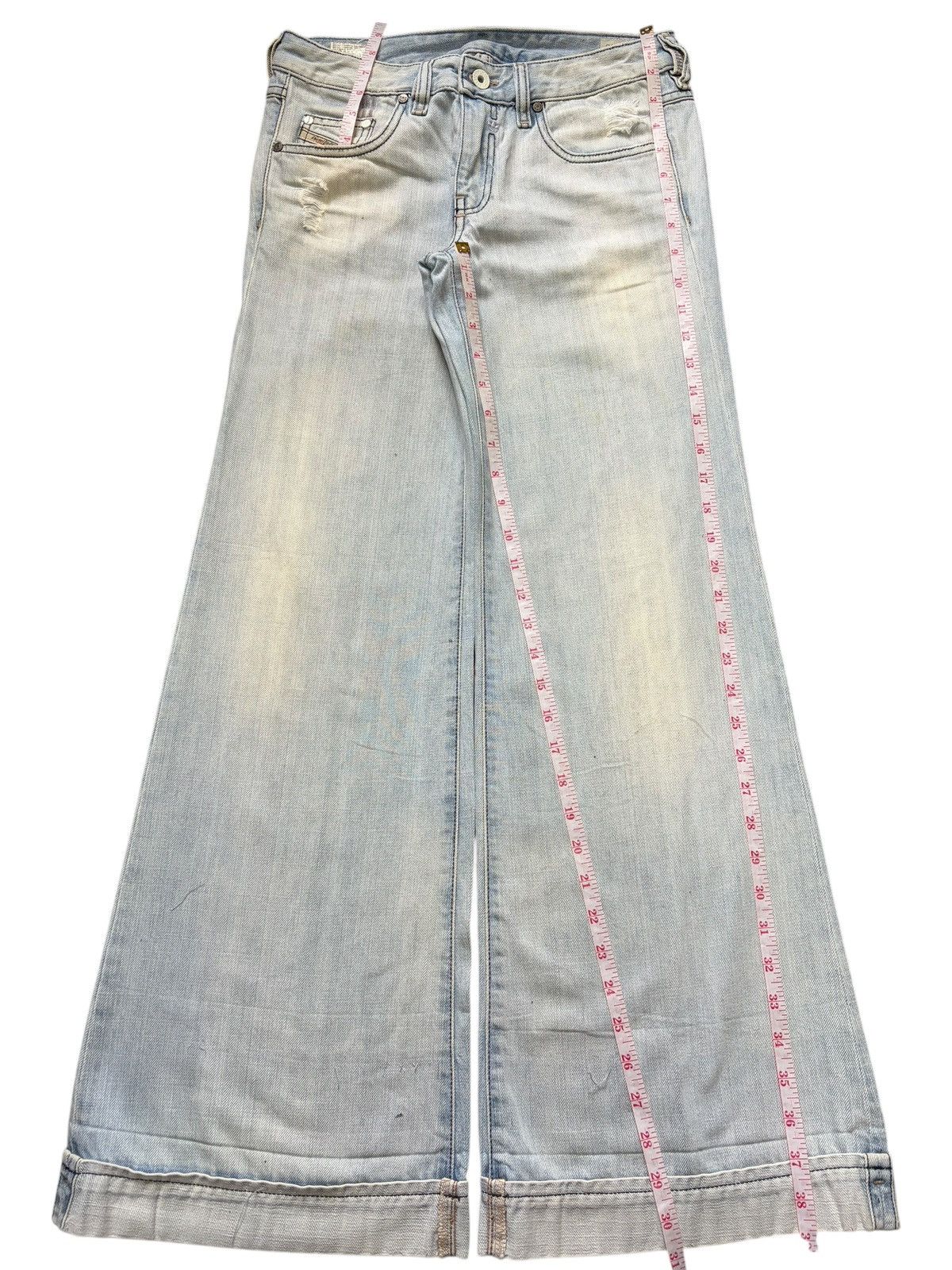 Diesel Vintage Italy Diesel Adidas Distress Low Rise Flare Jeans Size 29" - 7 Thumbnail
