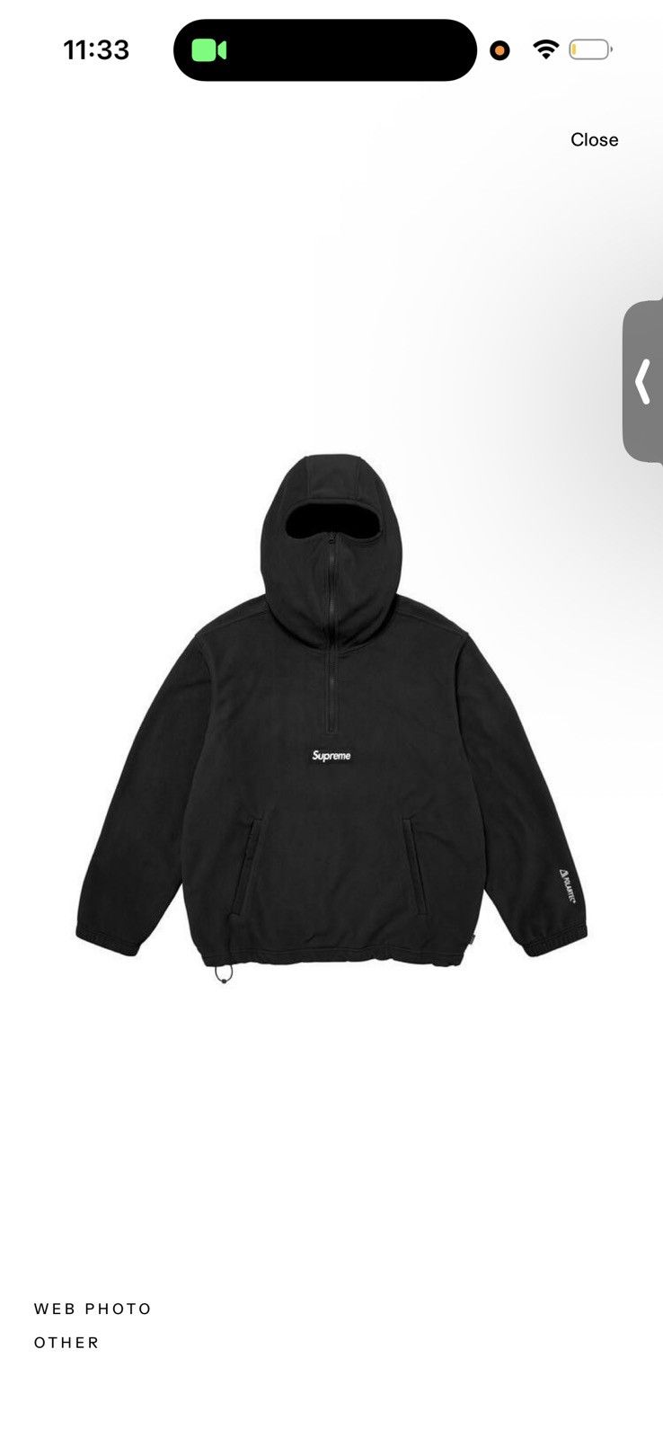 Supreme 2025 Supreme Polartec Face Mask Half Zip Hooded Sweatshirt Size US S / EU 44-46 / 1 - 1 Thumbnail