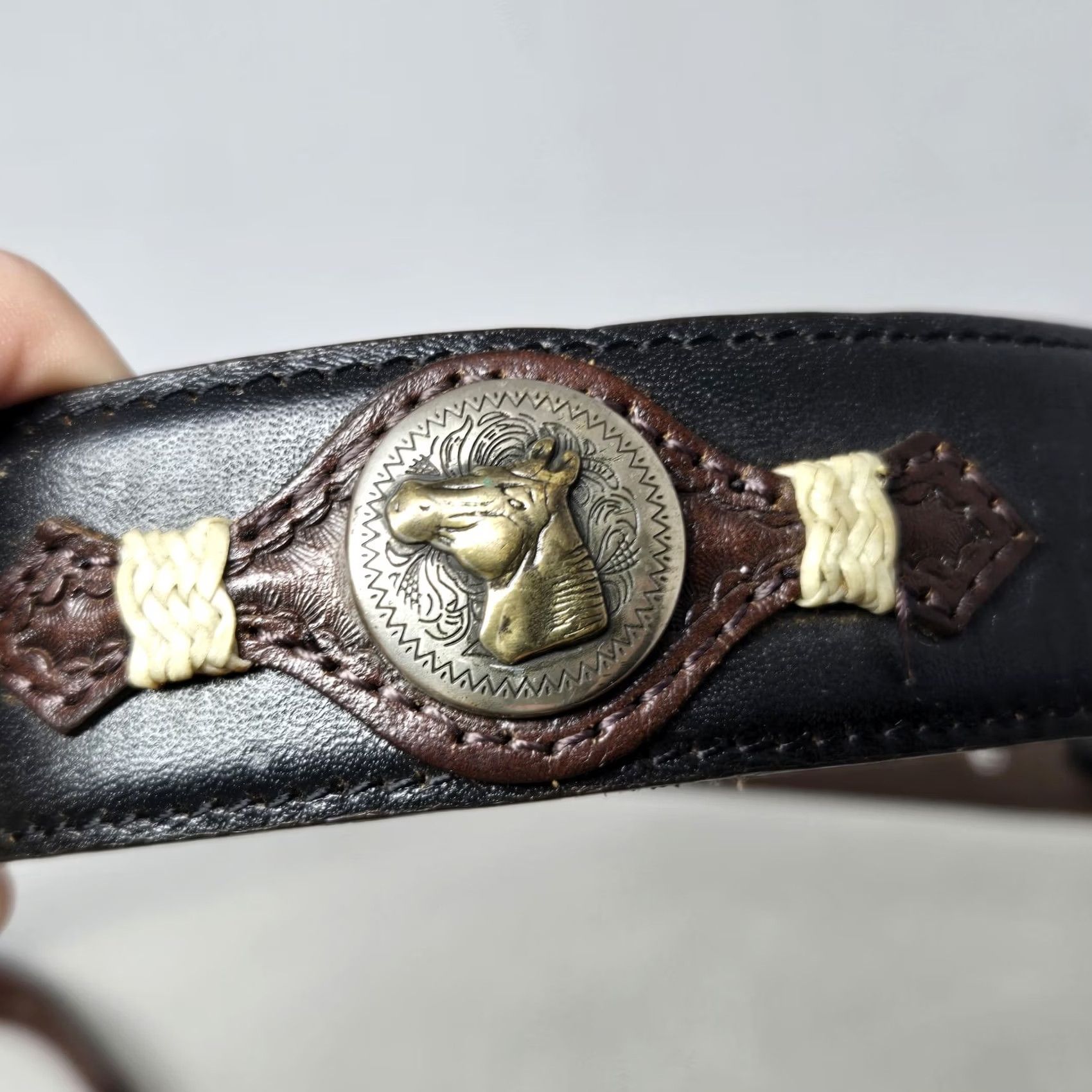 Vintage VINTAGE Jack Daniels Belt Leather Men's 38 Black Western Style Rare Belt Mens Black Leather Western 38 Jack Daniels Vintage Size 38 - 6 Thumbnail
