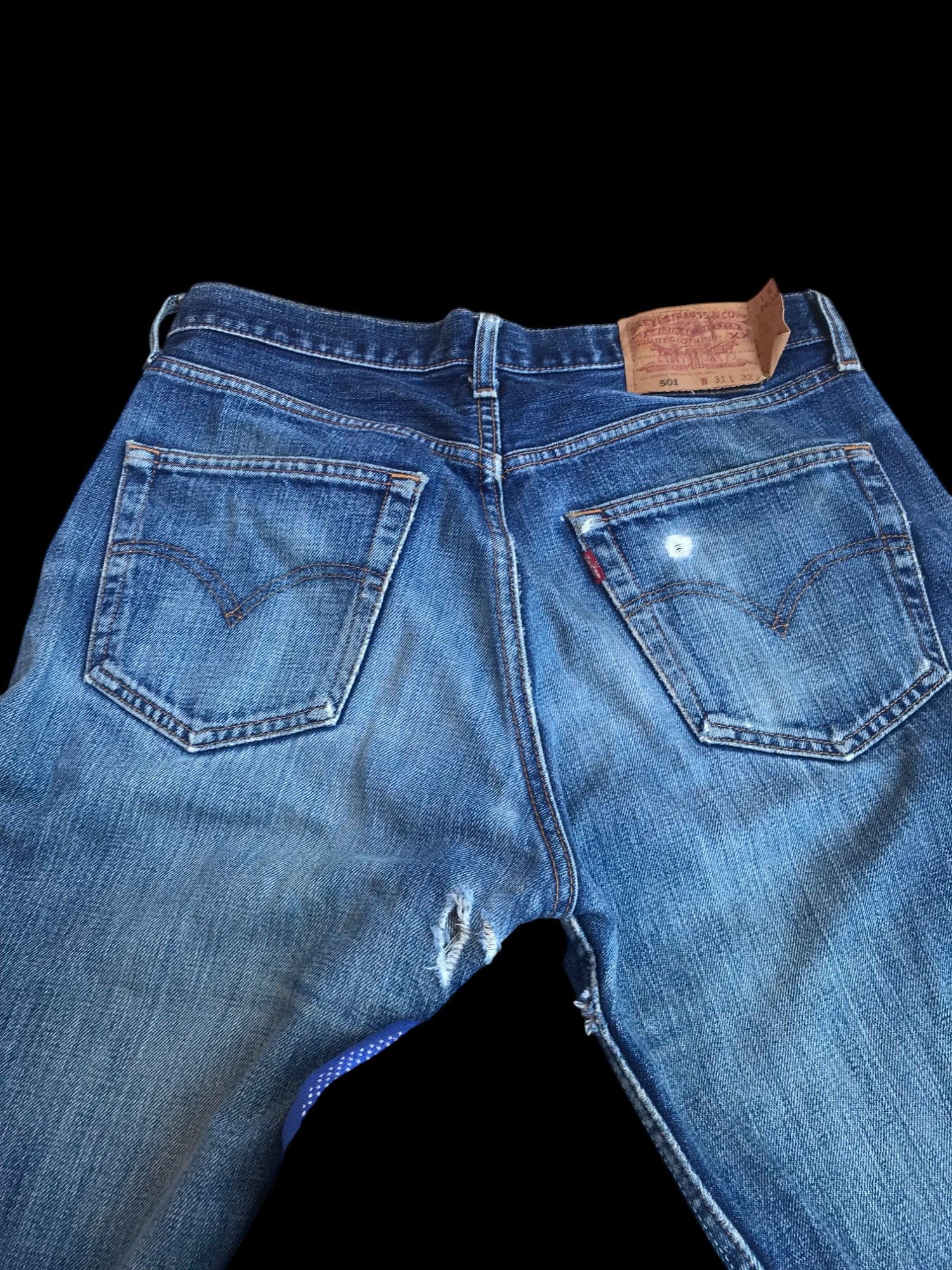 Levi's Vintage Levis 501 distressed ripped bluewash japan W30x28.5 Size US 30 / EU 46 - 13 Thumbnail