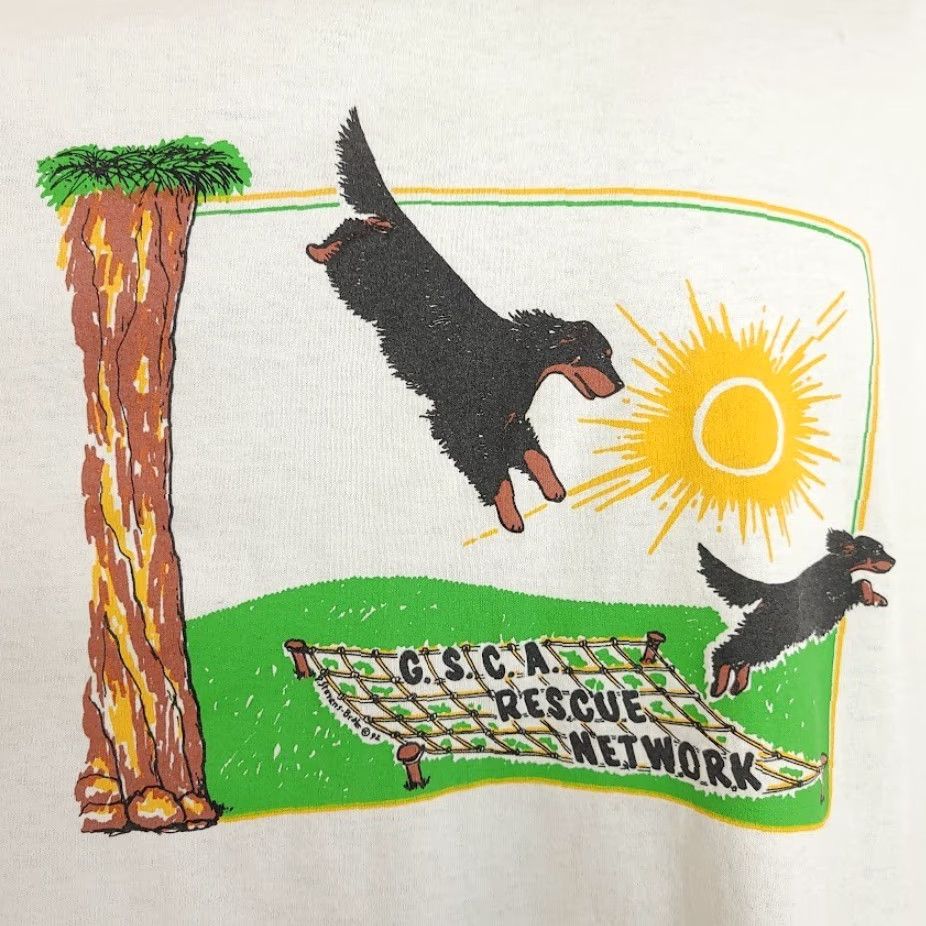 Hanes VINTAGE Gordon Setter T Shirt Mens 2XL White Cotton Blend Hanes 80s 90s Dog GSCA Rescue Made In USA Mens Size US XXL / EU 58 / 5 - 3 Thumbnail