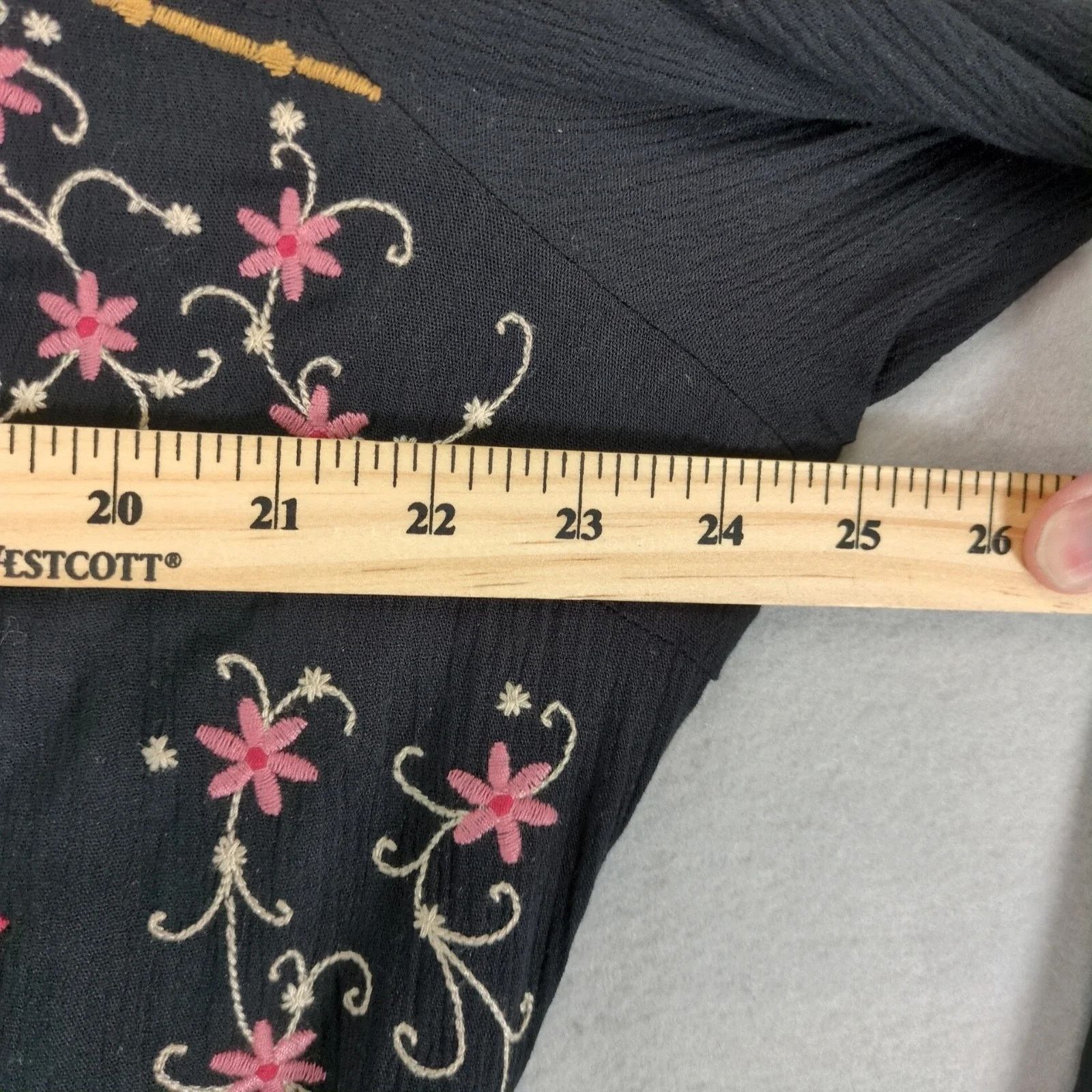Other Savanna Jane Black Embroidered Dress Plus Size 1X Flared Slv Size XL / US 12-14 / IT 48-50 - 5 Thumbnail