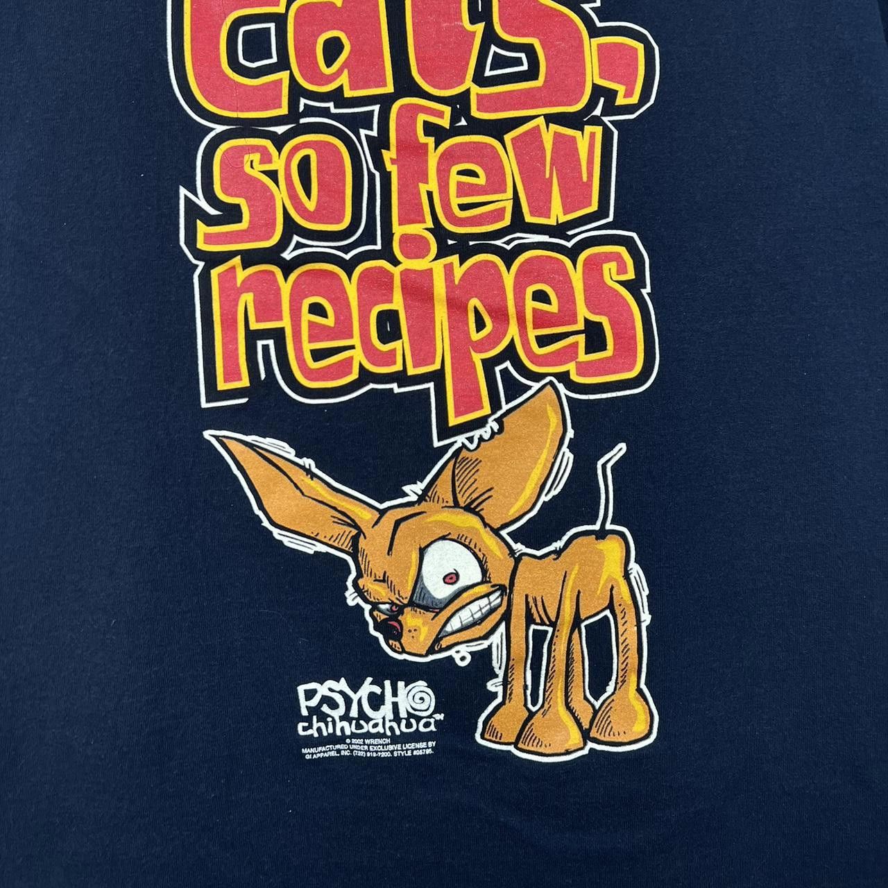 Vintage Psycho Chihuahua Graphic Tee - So Many Cats, So Few Recipes! Size US XXL / EU 58 / 5 - 3 Thumbnail