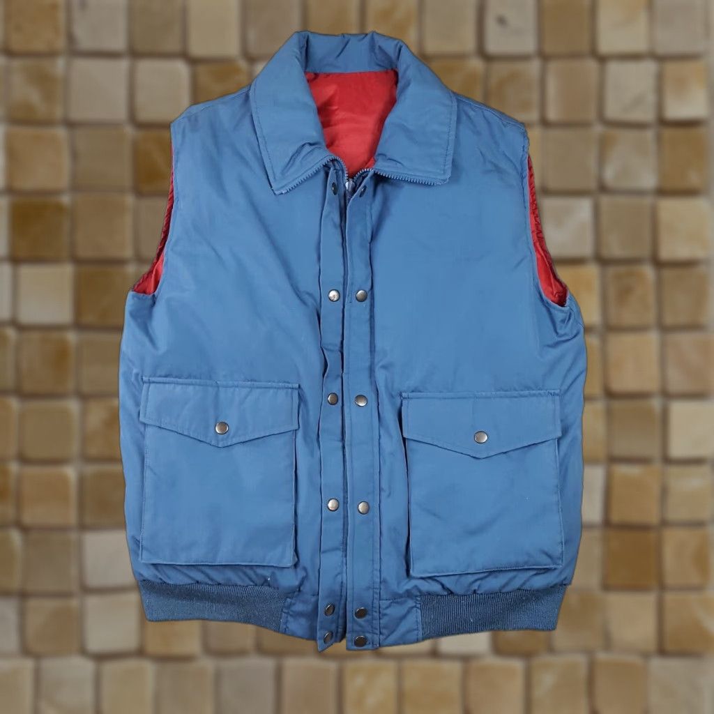 Etro VINTAGE Outdoor Exchange Vest MENS Puffer Zip 70s 80s Reversible Down Blue Autumn Winter Ski Outdoor Size US L / EU 52-54 / 3 - 1 Thumbnail