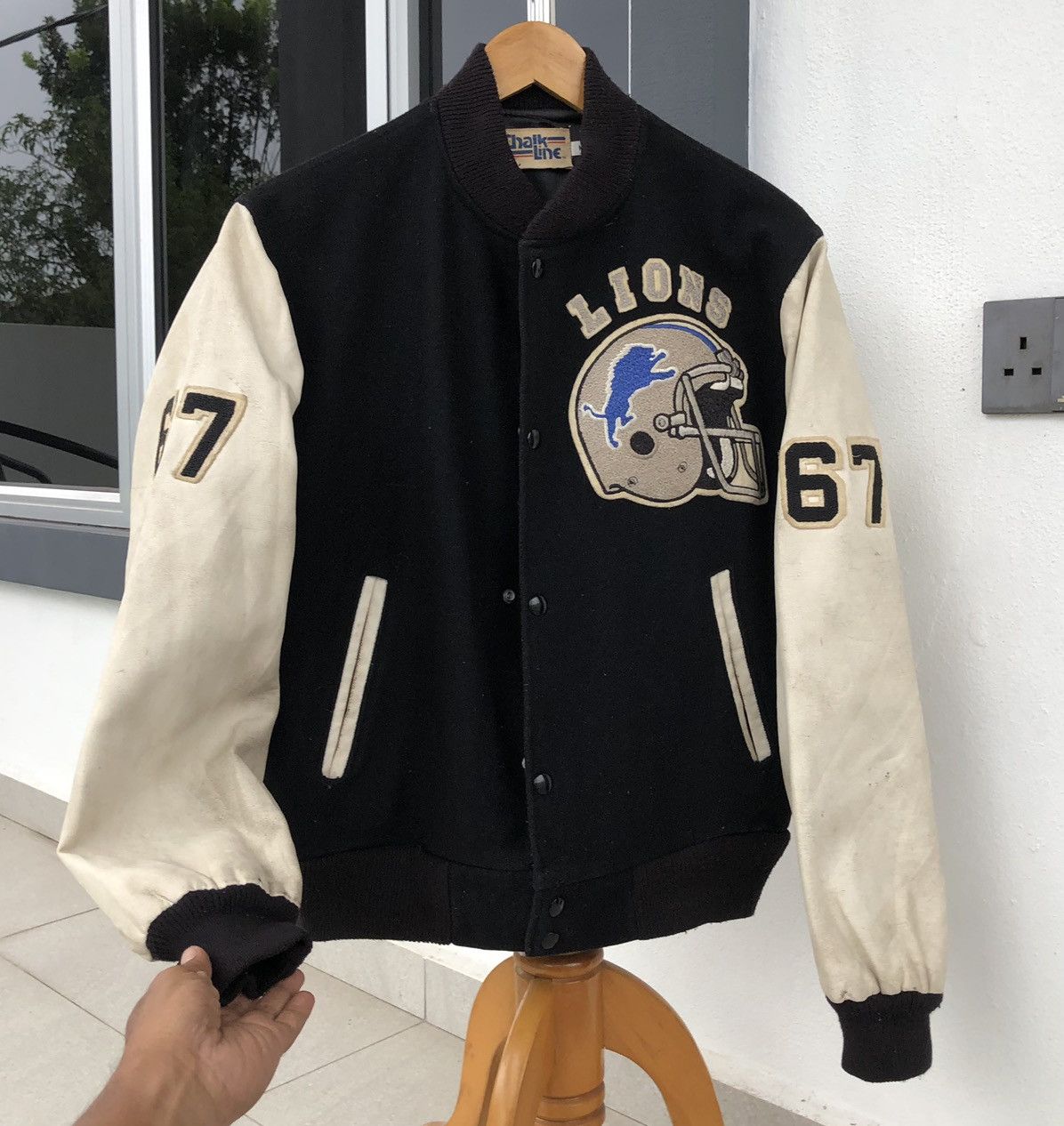 Chalk Line Vintage 80s Chalk Line Wool Leather Varsity Jacket Size US M / EU 48-50 / 2 - 4 Thumbnail