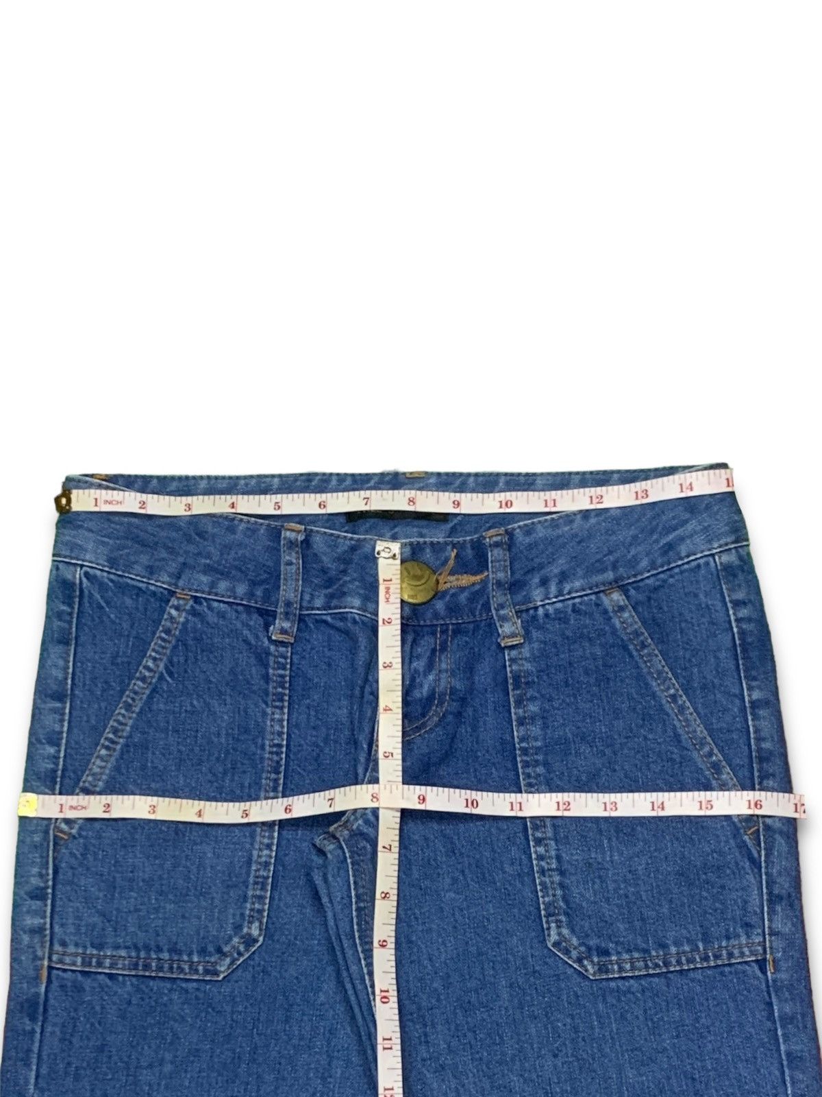 Japanese Brand Vintage Japanese Blue Wash Distressed Fatigue Flare Jeans Size 30" / US 8 / IT 44 - 12 Thumbnail