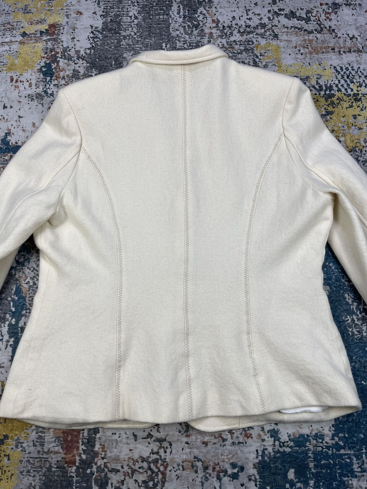 Kansai Yamamoto Kansai Bis Collection Butter Cream Wool Jackets Size L / US 10 / IT 46 - 4 Thumbnail