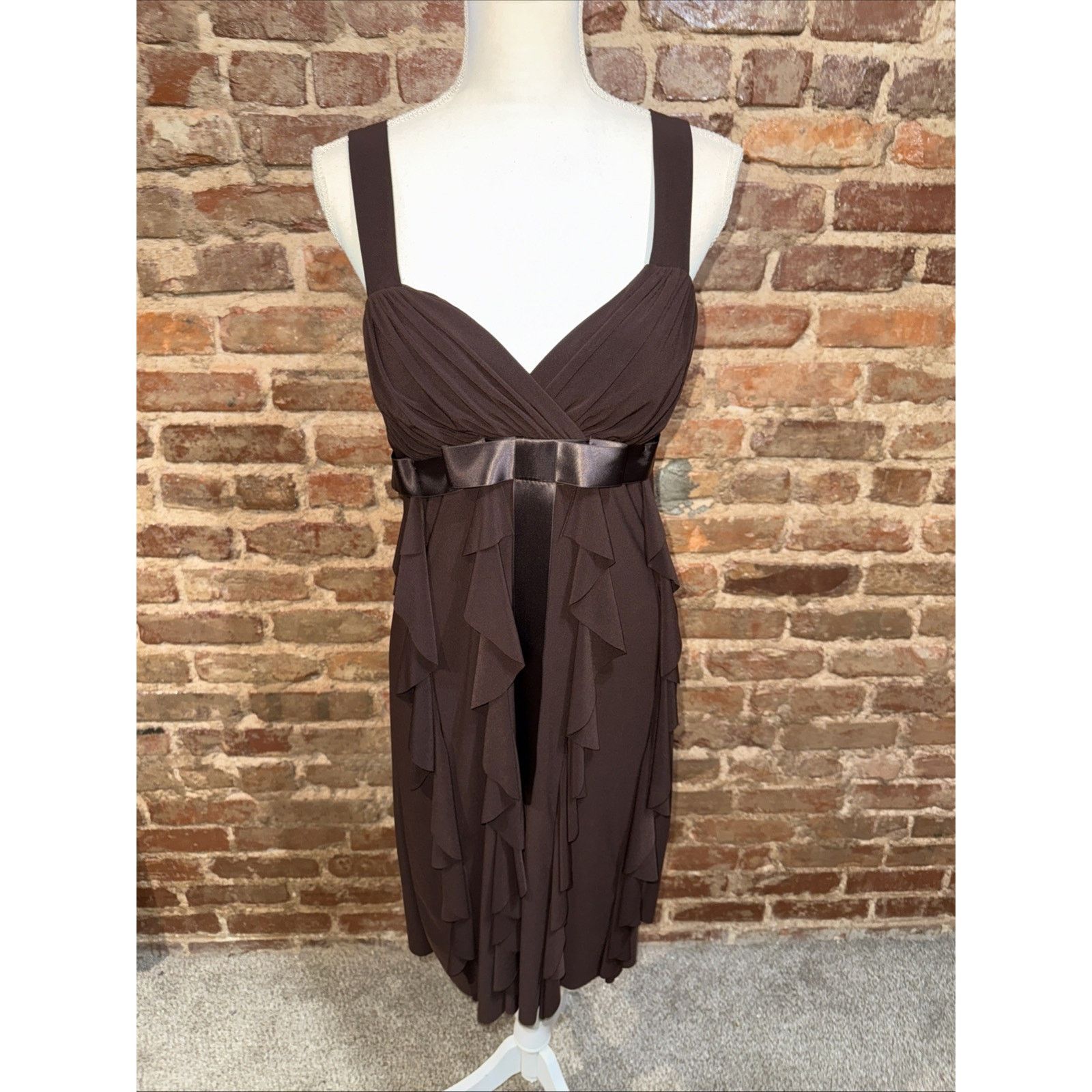 Other Vintage 90’s Baby Doll Satin Bow Evening Dress Sz L w/scarf Size L / US 10 / IT 46 - 8 Thumbnail