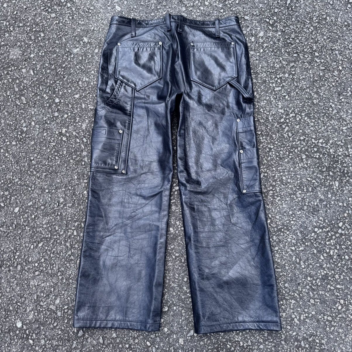 20471120 20471120 Black Leather Carpenter Pants Cowhide Size US 36 / EU 52 - 2 Thumbnail