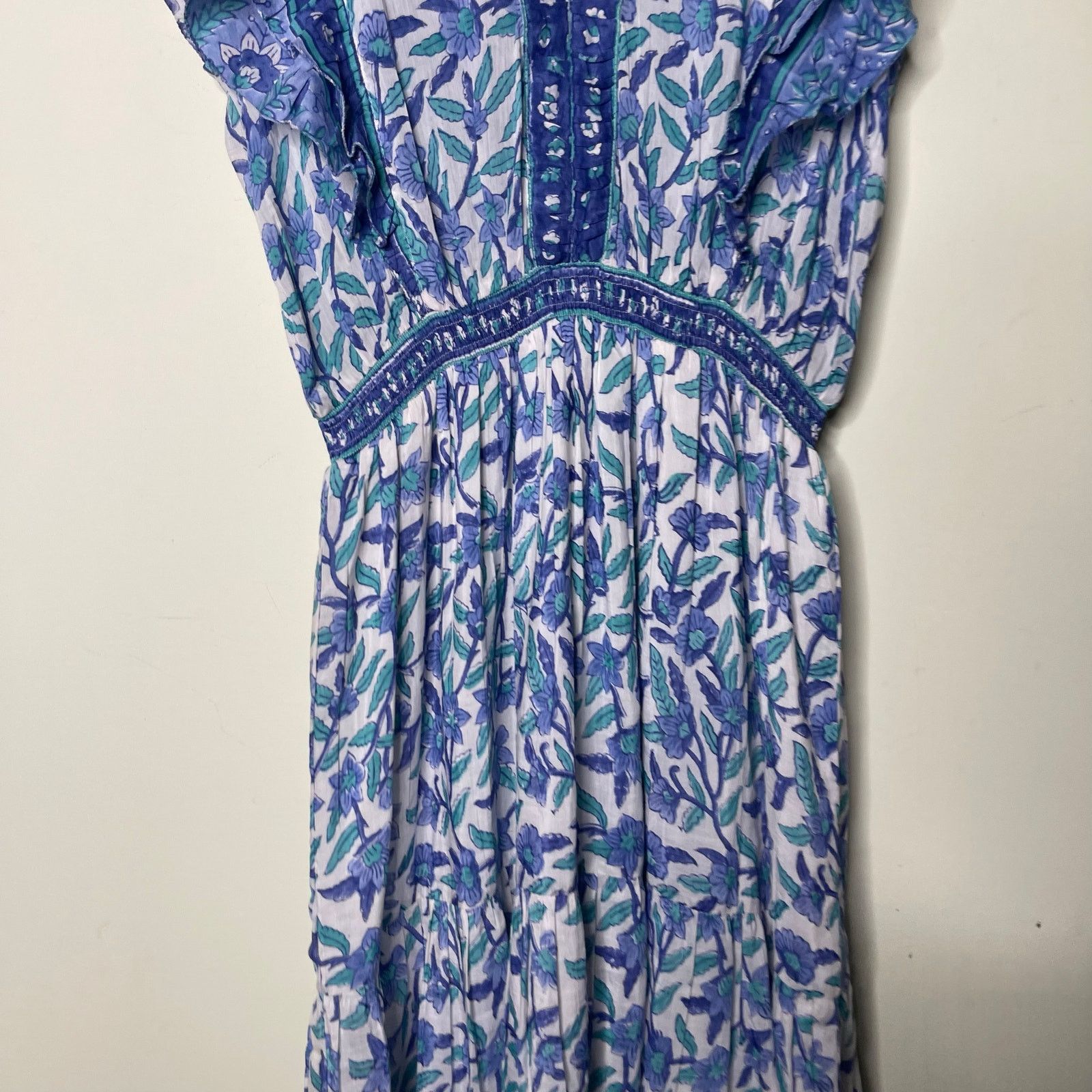 Bell Bell Phoebe Ruffled Tiered Maxi Dress in Blue Floral sz M Size M / US 6-8 / IT 42-44 - 4 Thumbnail