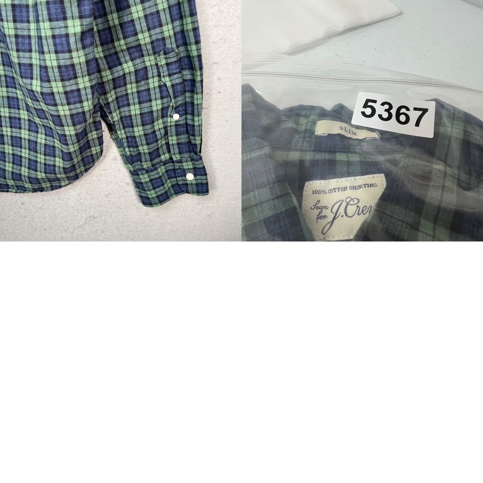 J.Crew J. Crew Shirt Button-Down Slim Fit Plaid Green Blue Cotton Mens Large L Size US L / EU 52-54 / 3 - 8 Thumbnail