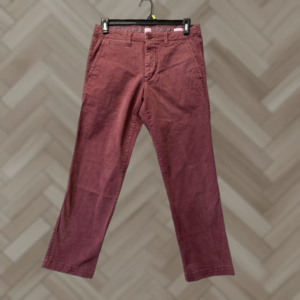 Gap Gap Mens Chino Pants Slim Fit 31X30 Red Twill Stretch /0246 Size US 31 - 1 Thumbnail