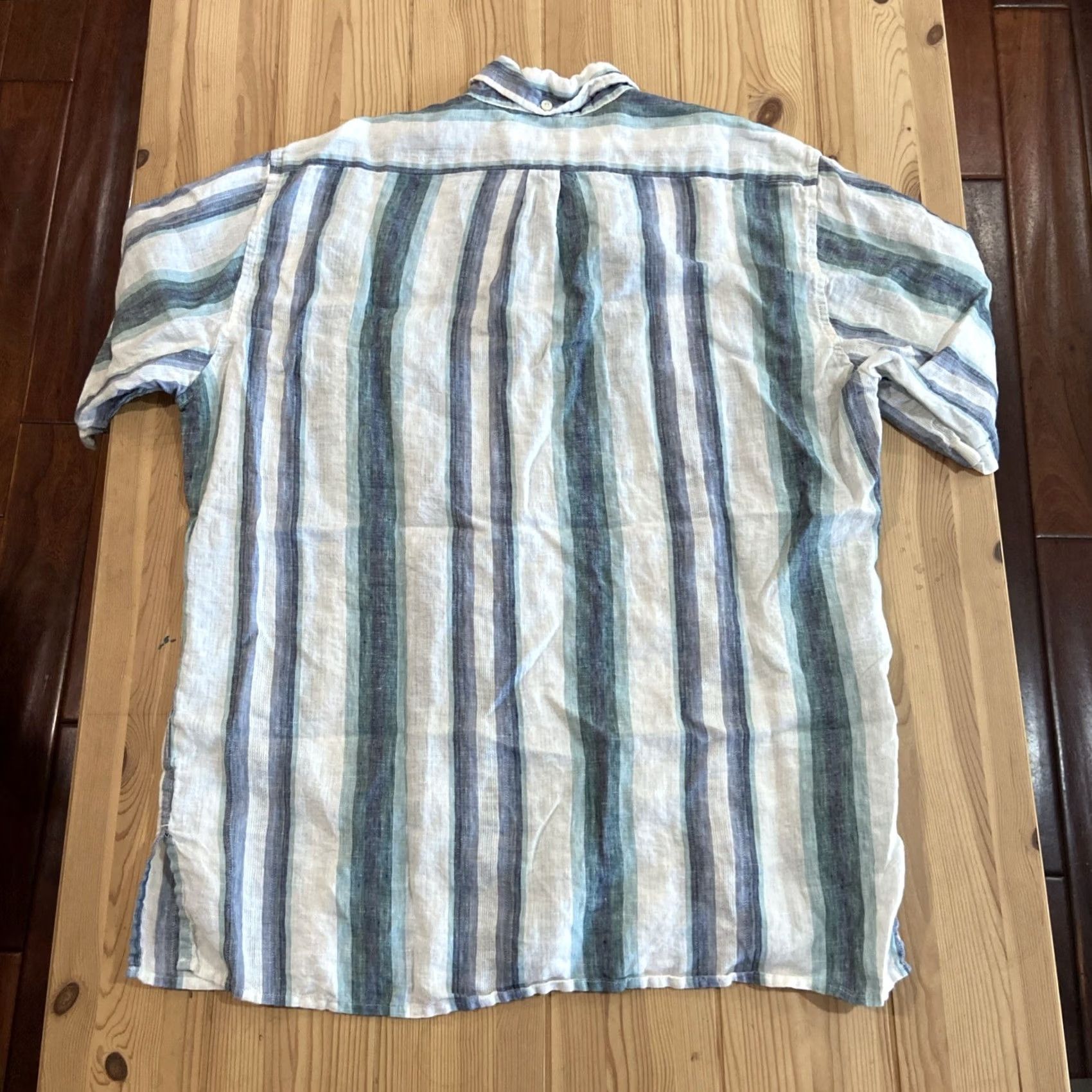 Reyn Spooner Reyn Spooner Shirt Mens Medium Striped Linen Button-Down Lightweight Graphic Print Nautical Hawaiian Gray Size US M / EU 48-50 / 2 - 5 Thumbnail