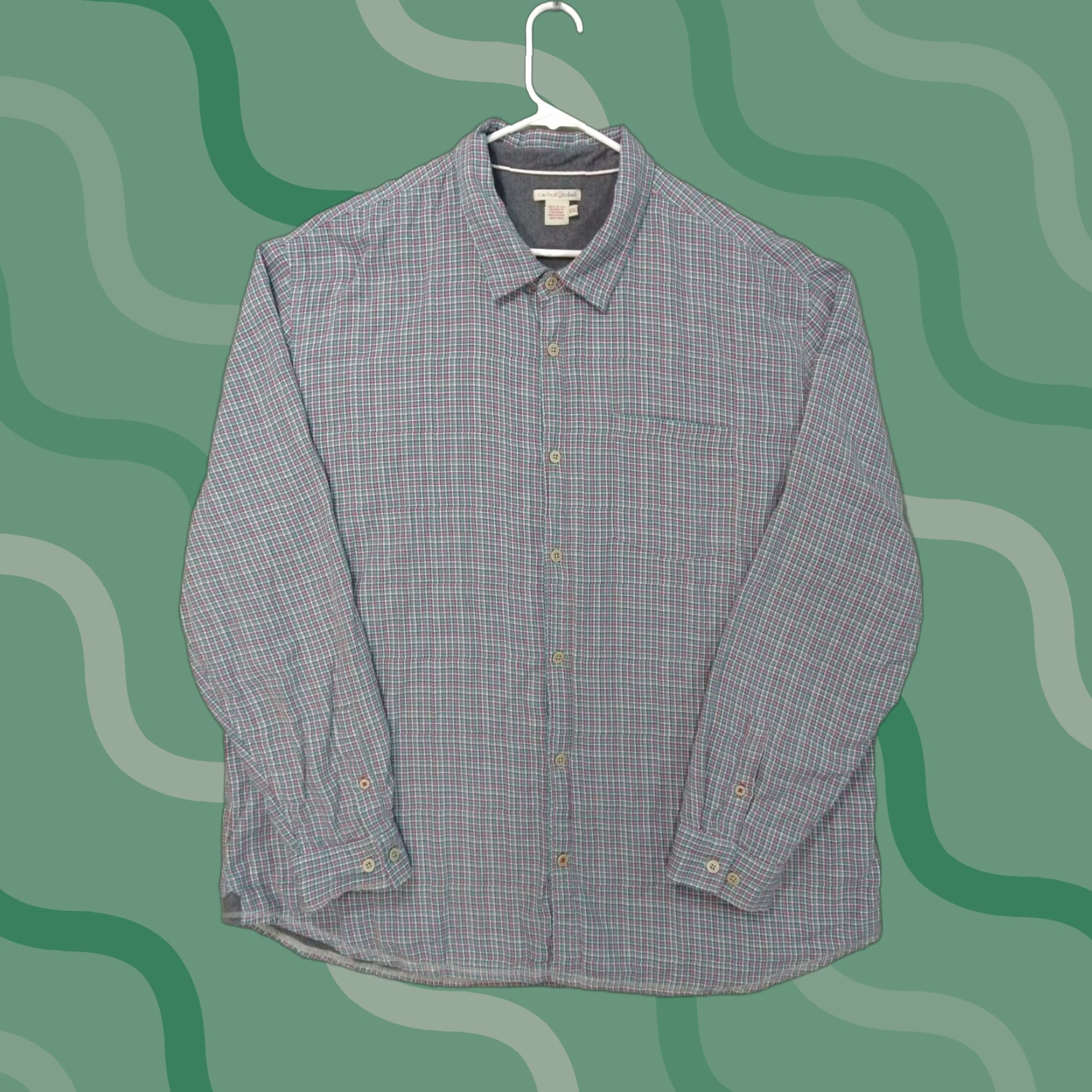 Carbon2Cobalt Shirt Carbon 2 Cobalt Mens 2XL Gray Plaid Flannel Long Sleeve Pocket Lined Size US XXL / EU 58 / 5 - 1 Thumbnail