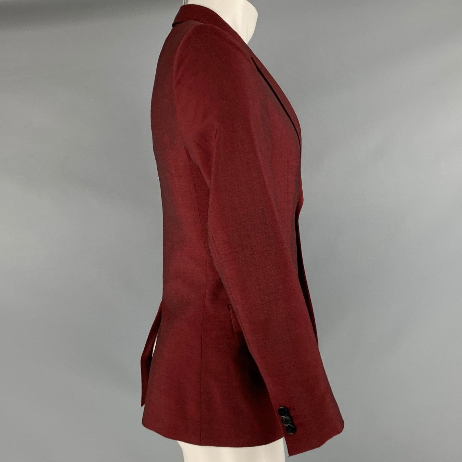 Paul Smith PS by PAUL SMITH Size 36 Burgundy Wool Mohair Sport Coat Size 36R - 2 Thumbnail