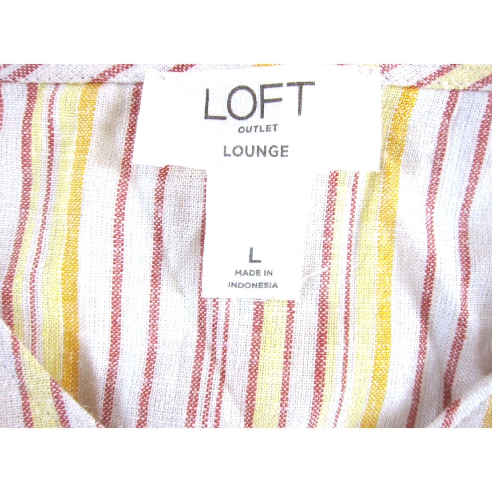 Ann Taylor Ann Taylor Loft Lounge Pink Linen Jumpsuit Wide Leg Pocket Spaghetti Strap V-Neck Large Ladies Women XS-XXL Size 36" / US 14 / IT 50 - 3 Thumbnail