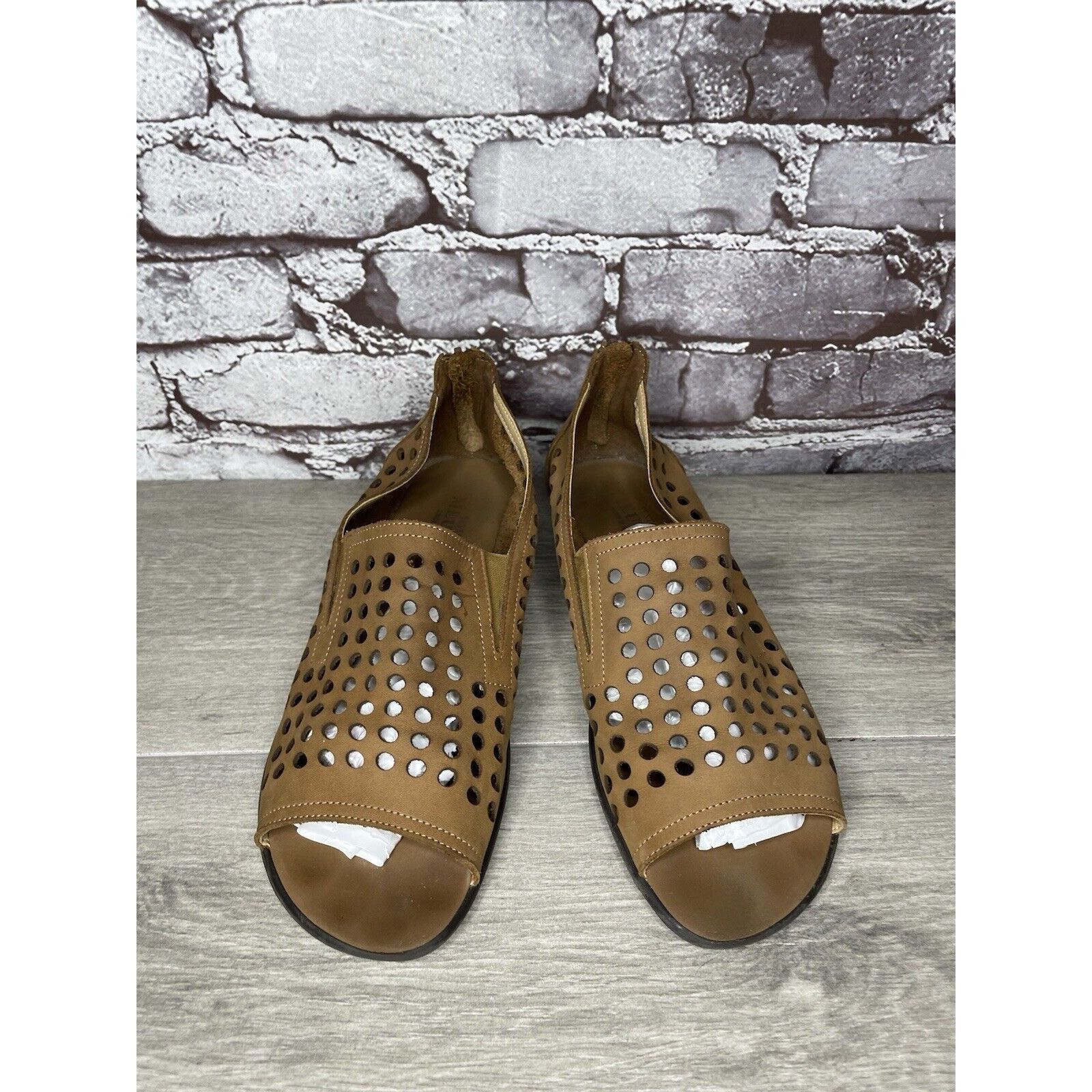 Other Sesto Meucci Evonne Brown Nubuck Perforated Open Toe Back Zi Size US 10 / IT 40 - 11 Thumbnail