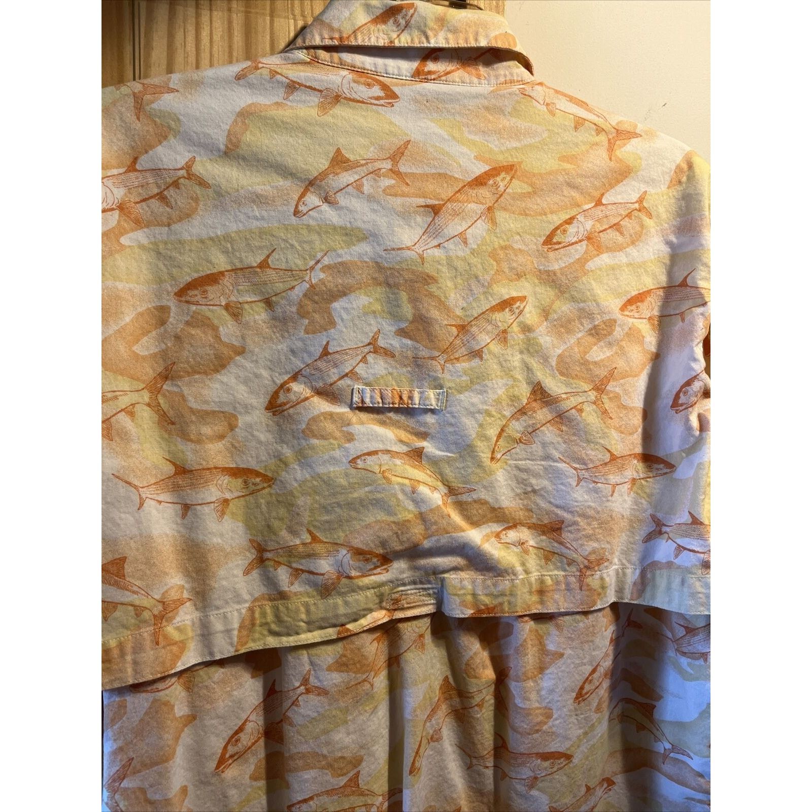 Cabelas Cabelas Shirt Men XL Button Up Orange SS Fish All Over Print Size US XL / EU 56 / 4 - 12 Thumbnail
