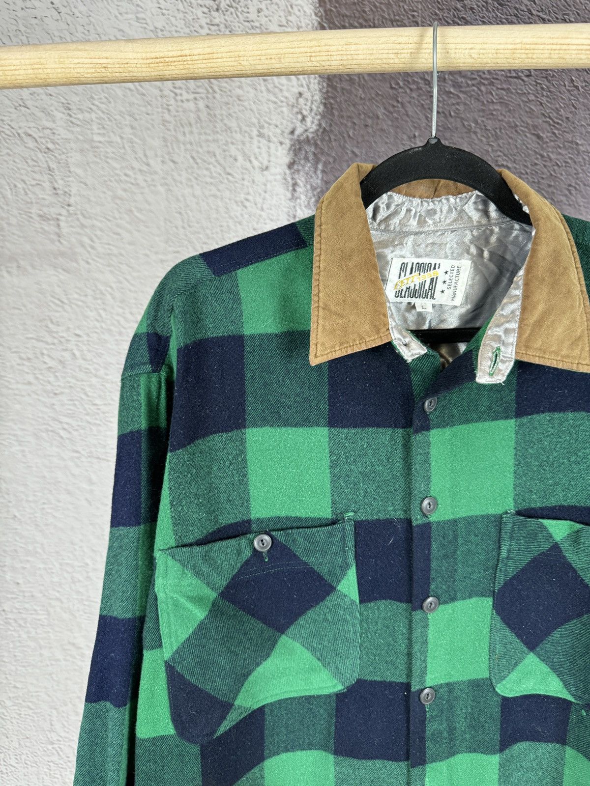 Flannel × Japanese Brand × Vintage Japan Classical LETT 1958 vintage flannel leather trim shirt Size US L / EU 52-54 / 3 - 3 Thumbnail