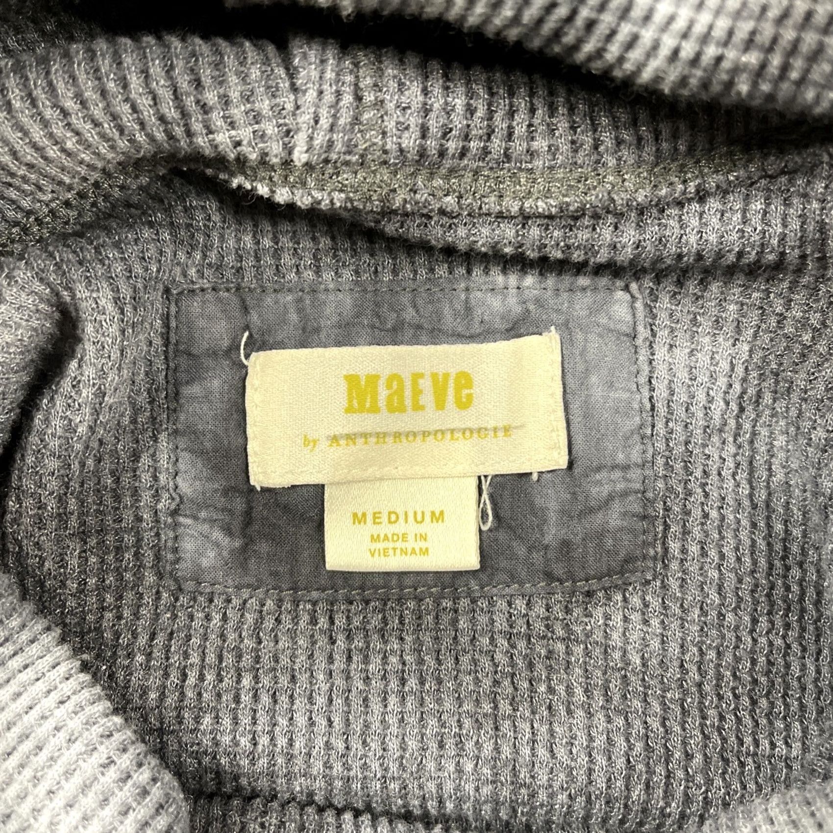 Vintage Maeve Anthropologie Sz M Turtleneck Waffle Knit Tie Dye Gray Blouse Women Long Sleeve Thermal Size M / US 6-8 / IT 42-44 - 5 Thumbnail
