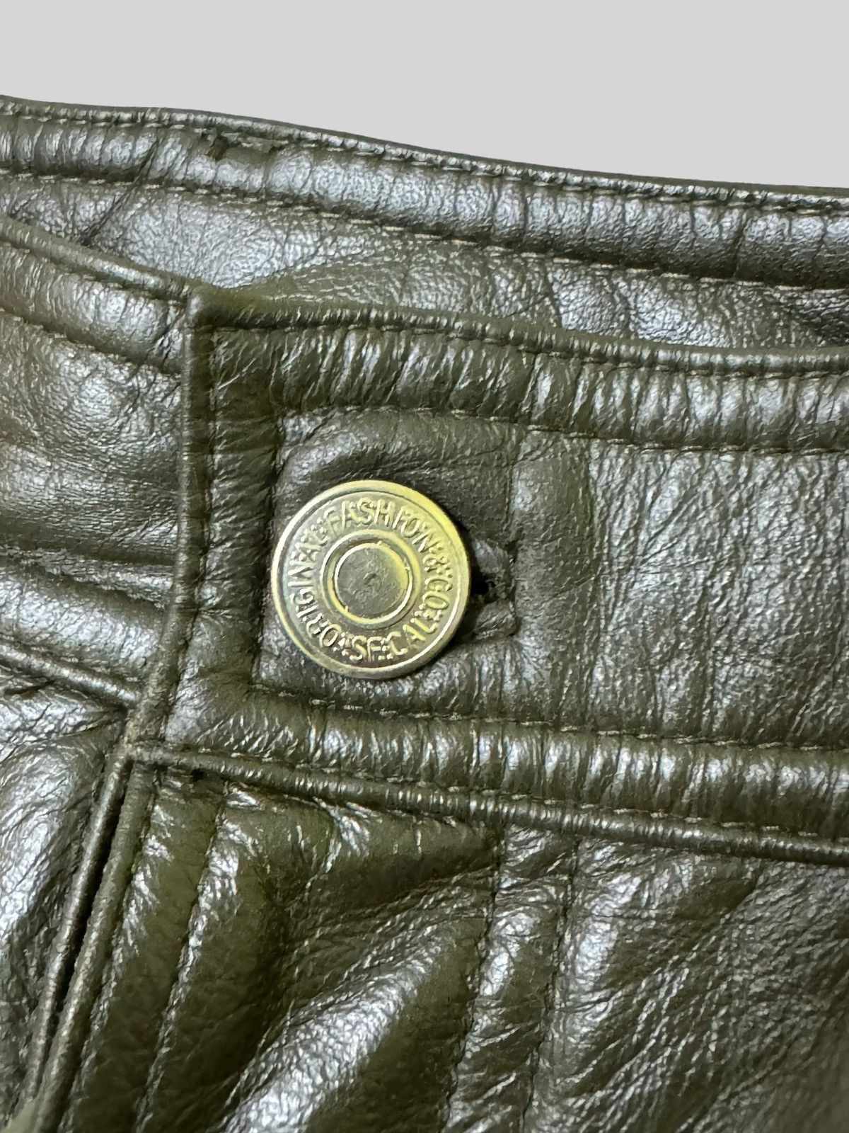 Japanese Brand × Vintage Japan Fashion Jpg Style PVC Leather Dark Green Pants Size US 26 / EU 42 - 7 Thumbnail