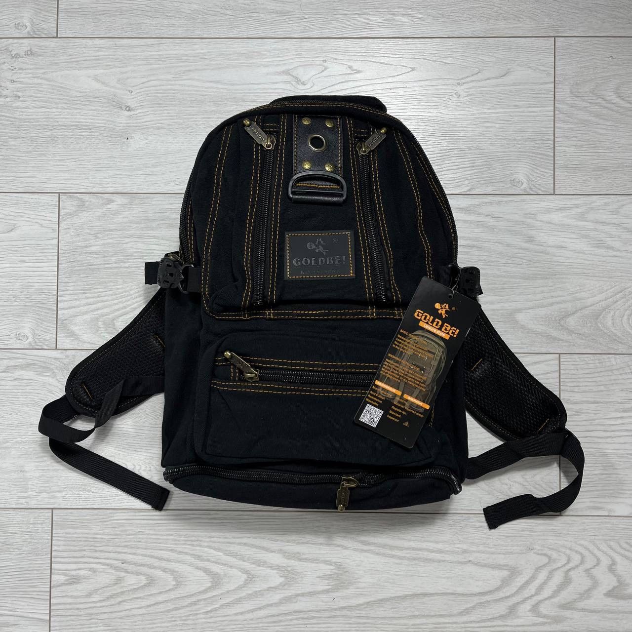 Japanese Brand Multi pocket Gold Be Gorpcore y2k black backpack Size ONE SIZE - 1 Thumbnail
